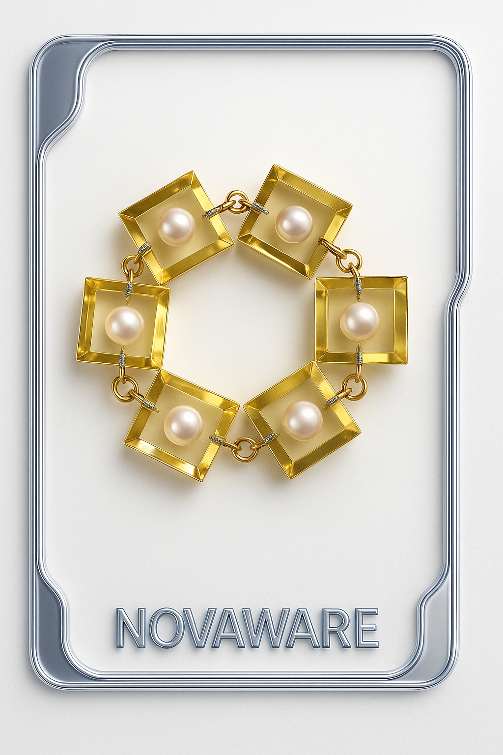 Kiko Kostadinov Lucite Cube Pearl Bracelet