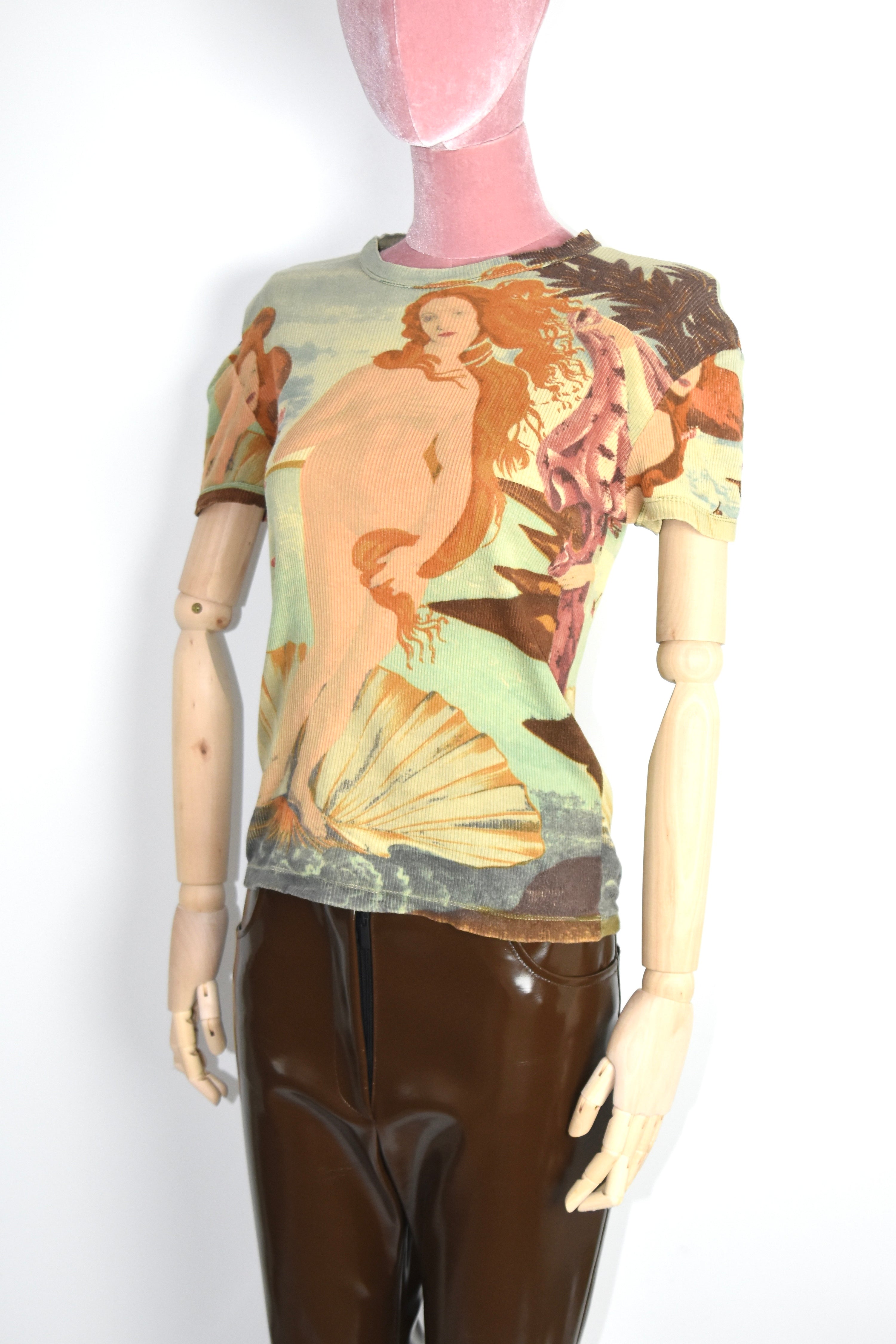 Jean Paul Gaultier Venus Art Print Mesh T-Shirt – Late 1990s Archive Collectible