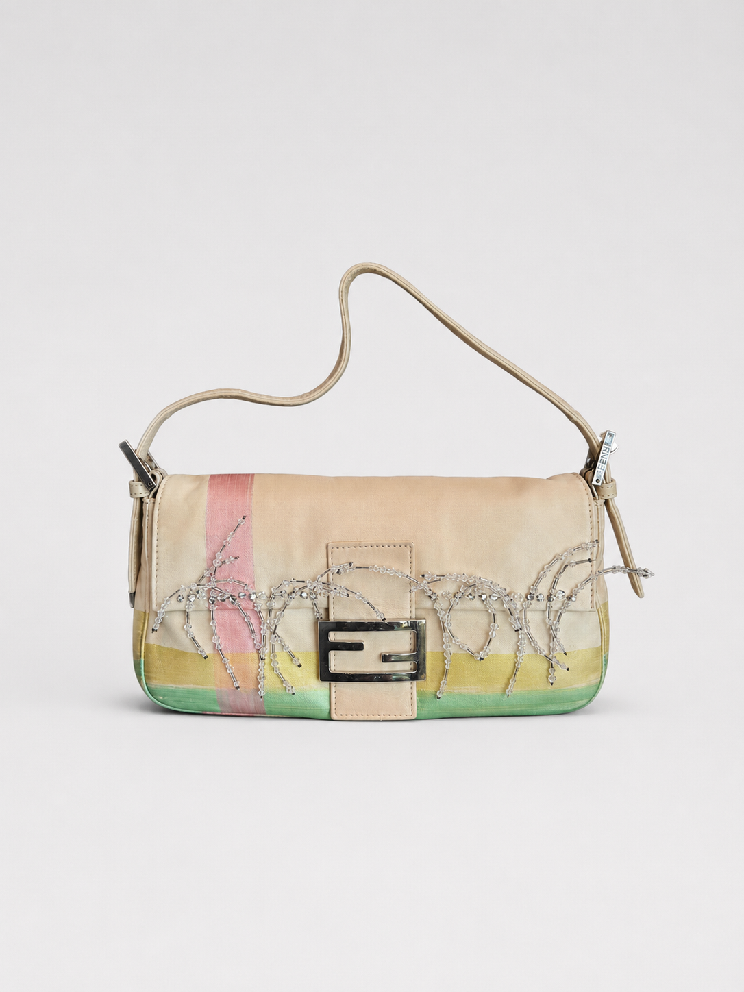 Fendi Crystal Fringe Satin Baguette Bag – Y2K Magazine Featured Rare Piece