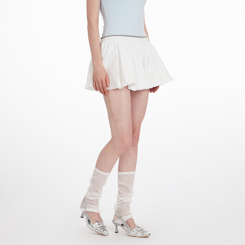 Casual Half Skirt Anti-Exposure Versatile a Short Skirt Women Summer Hot Girl Pleated Skirt