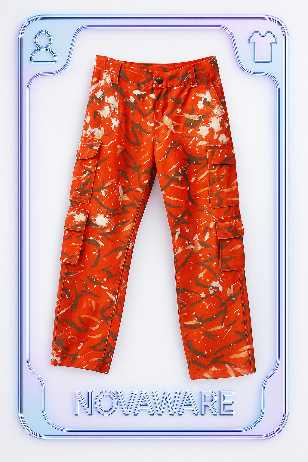 Martine Rose Orange Camouflage Cargo Pants