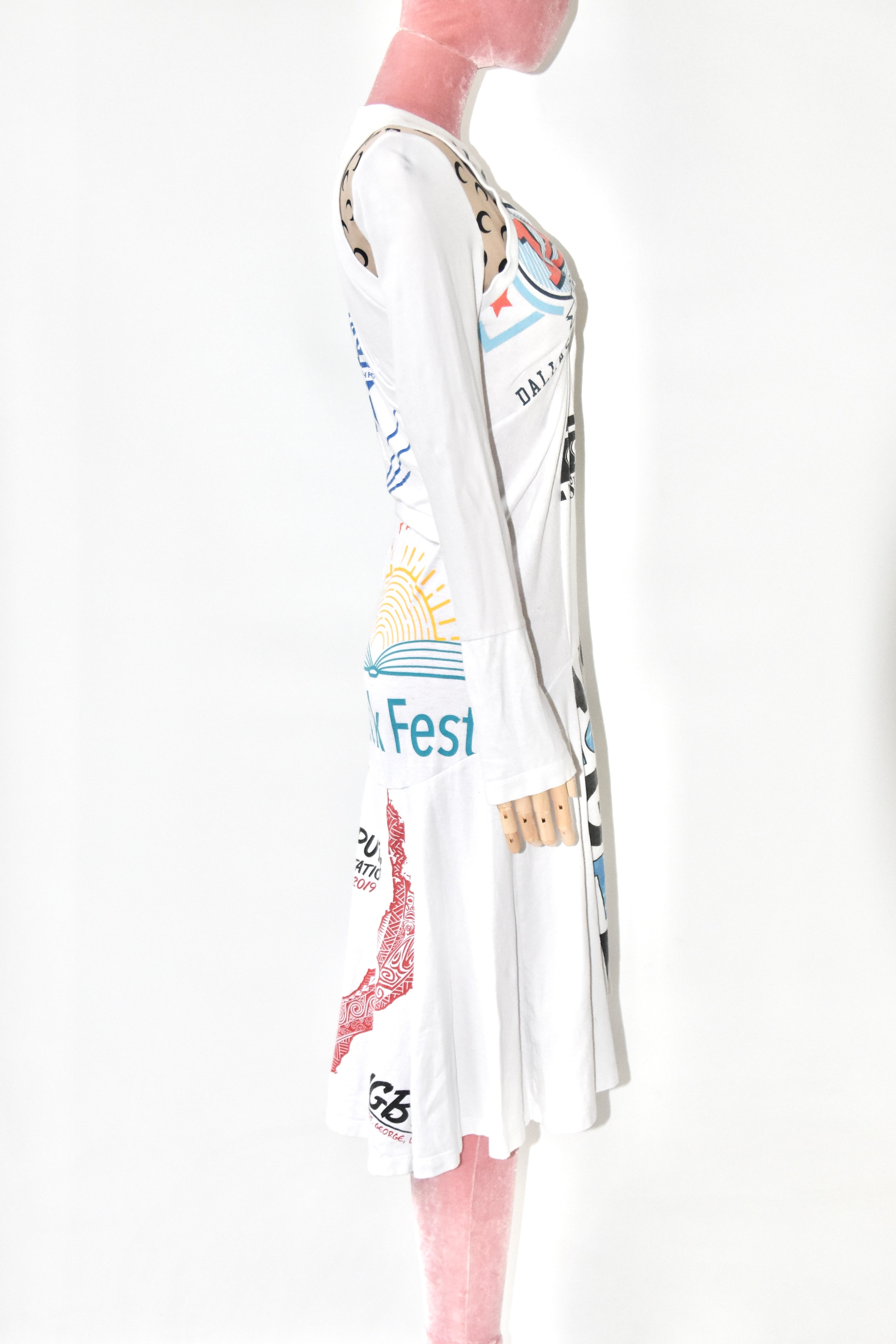 Marine Serre Regenerated Graphic Long Sleeve Dress