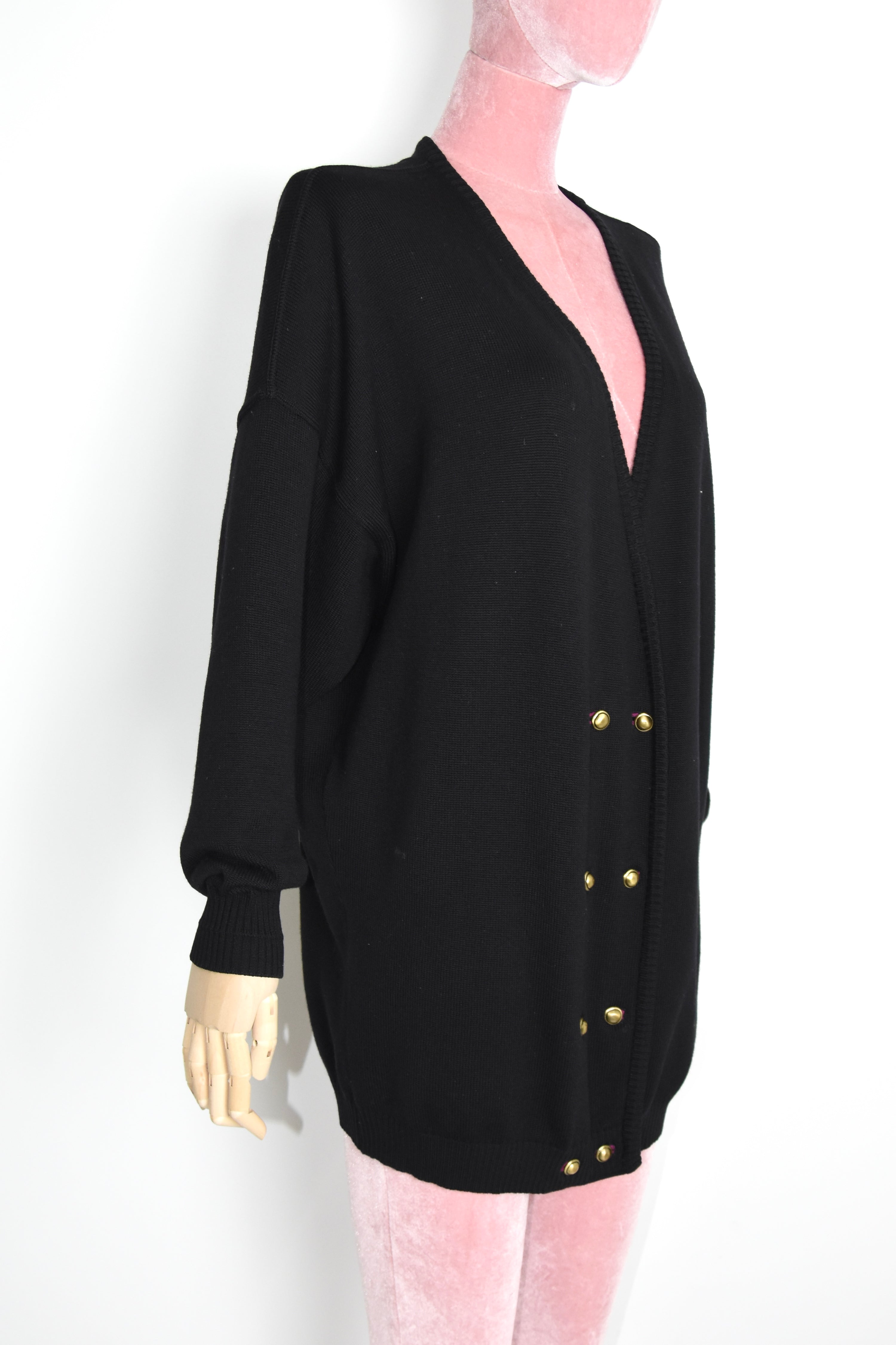 Gianni Versace Vintage Gold Button Knit Cardigan