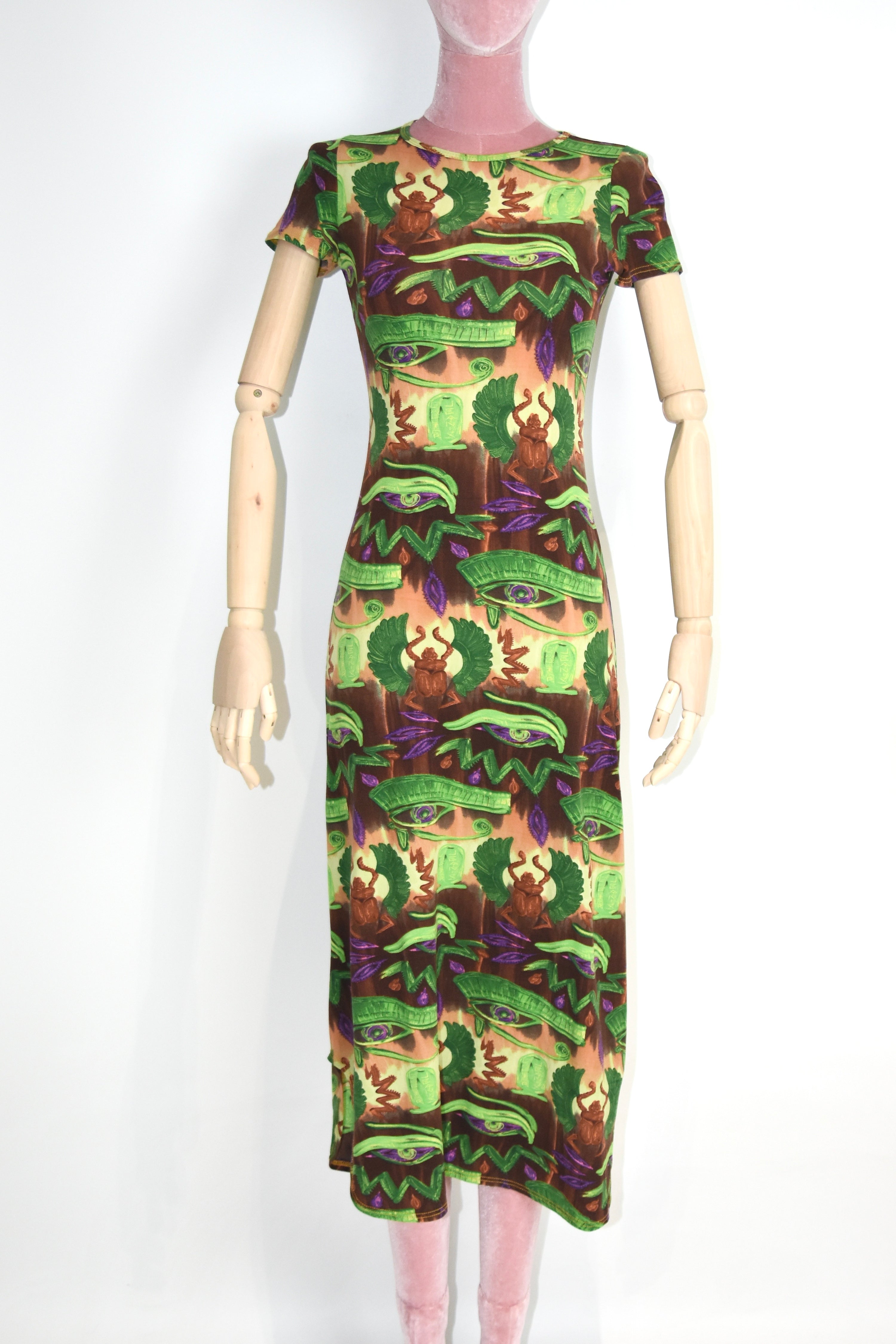 Jean Paul Gaultier Gothic-Eye Print Dress