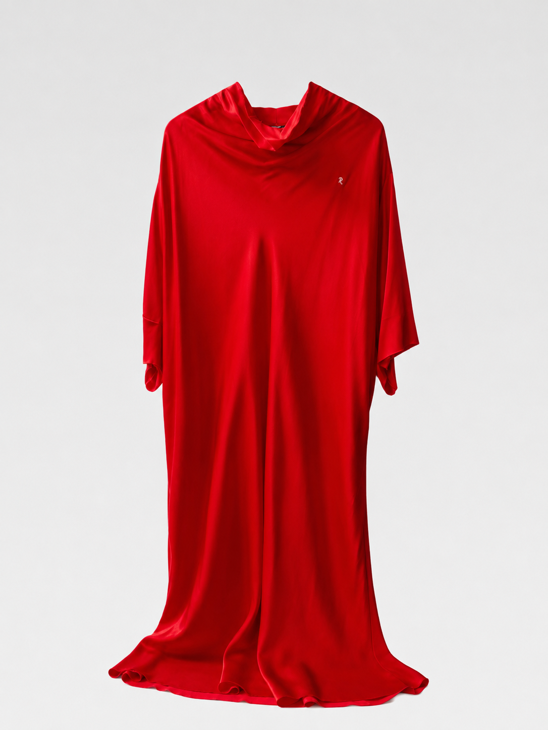 Raf Simons Red Draped Satin Dress