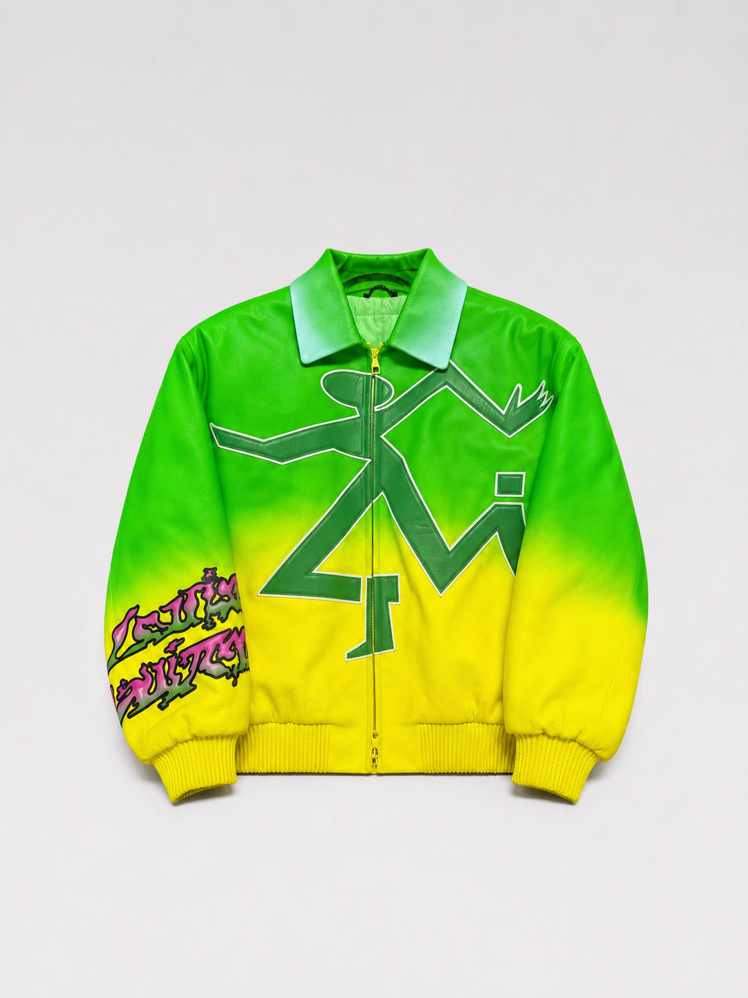 Louis Vuitton by Virgil Abloh Gradient Green Leather Panther Puffer Jacket – Runway Archive Piece