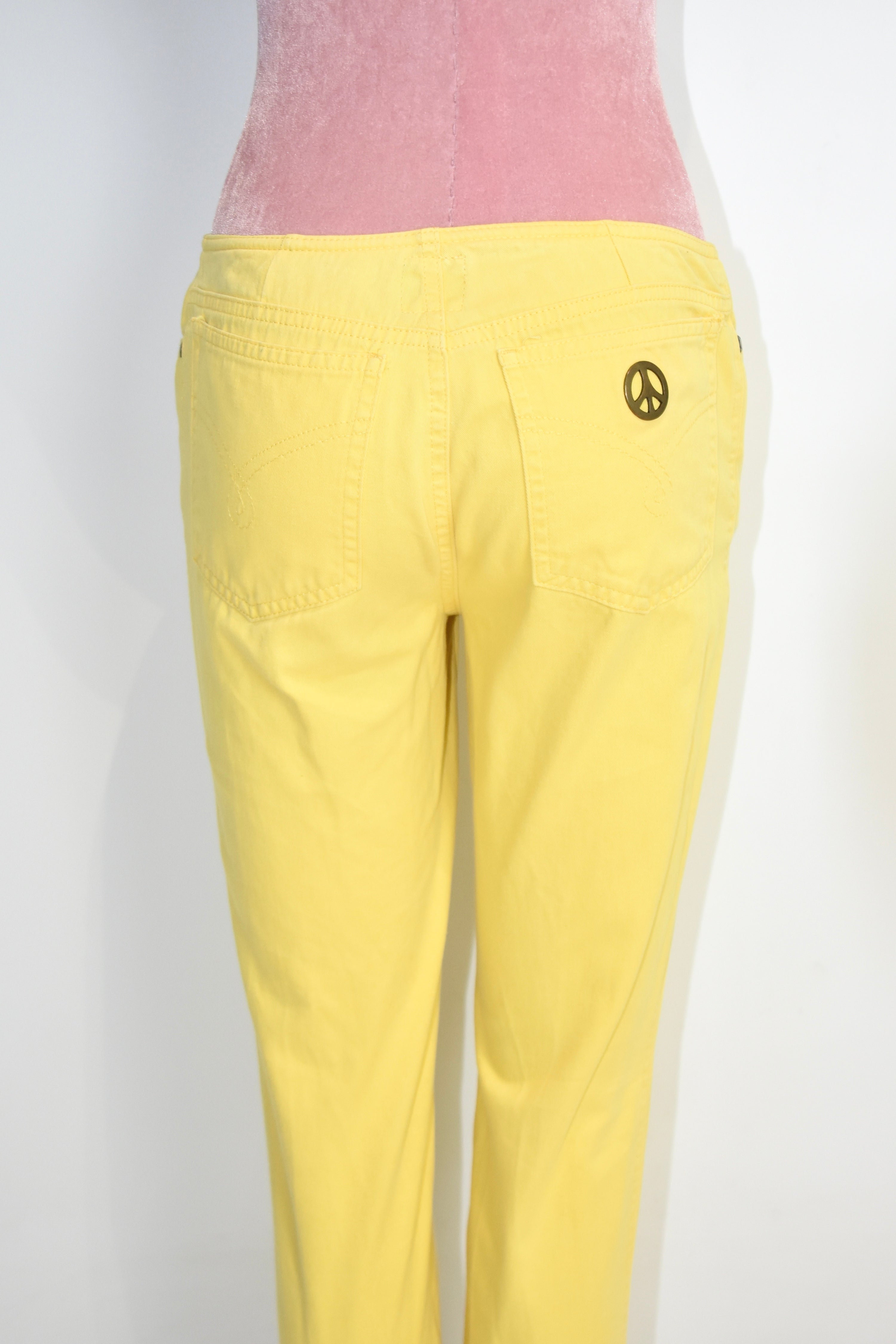 Moschino Jeans Yellow Peace Denim Pants