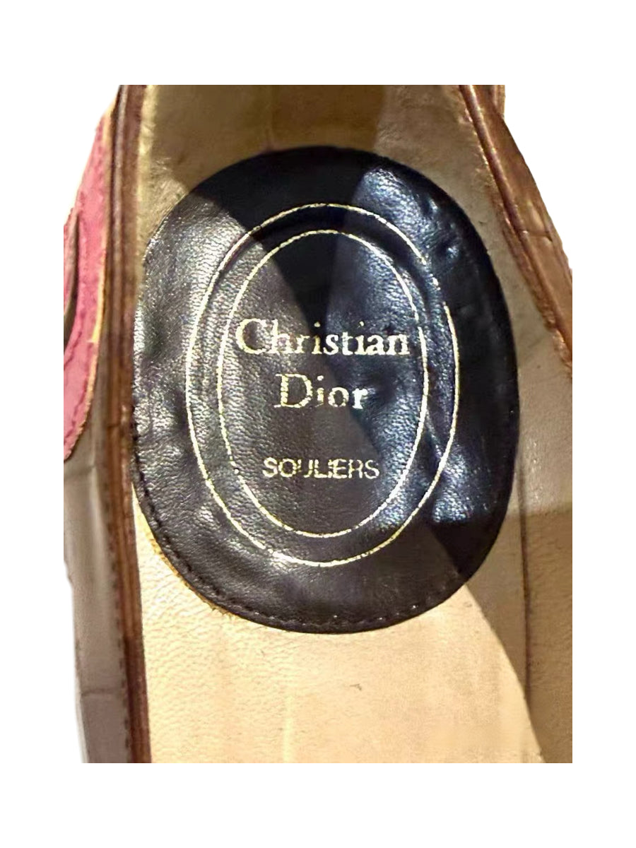 Christian Dior by John Galliano Pink & Brown Lace-Up Sporty Heels