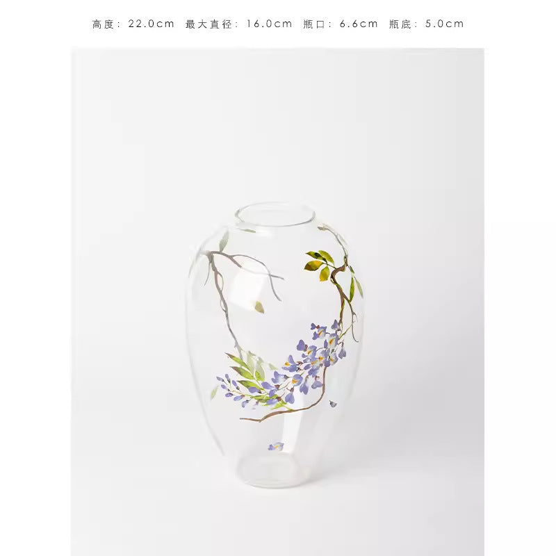 Decor“Jiangnan Spring”Shop Owner's Private Collection Vase Venice Collection Glass Ornament Living Room New Chinese Style
