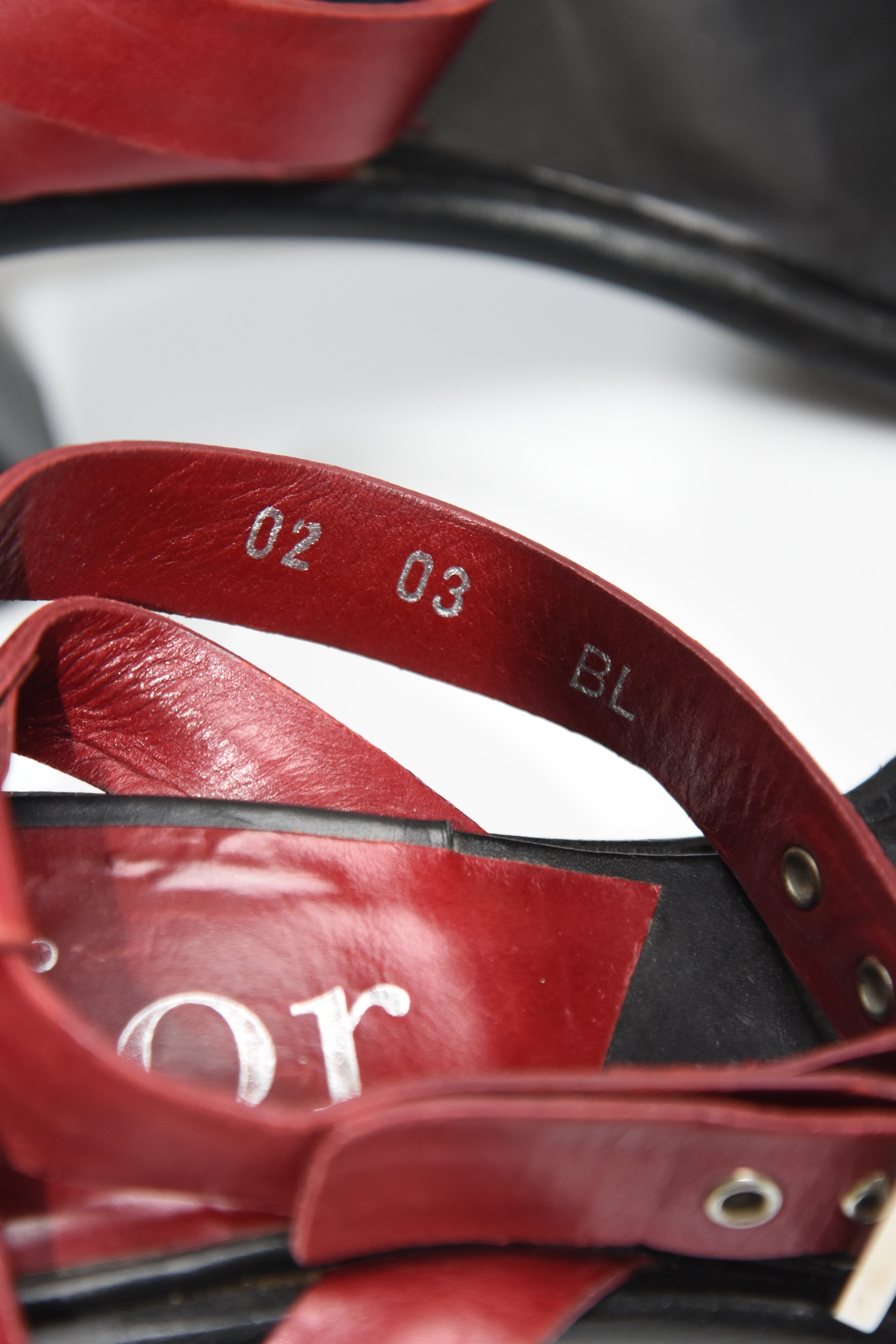 Dior by John Galliano Red Leather Padlock Heel Sandals – Y2K Archive Made in Italy