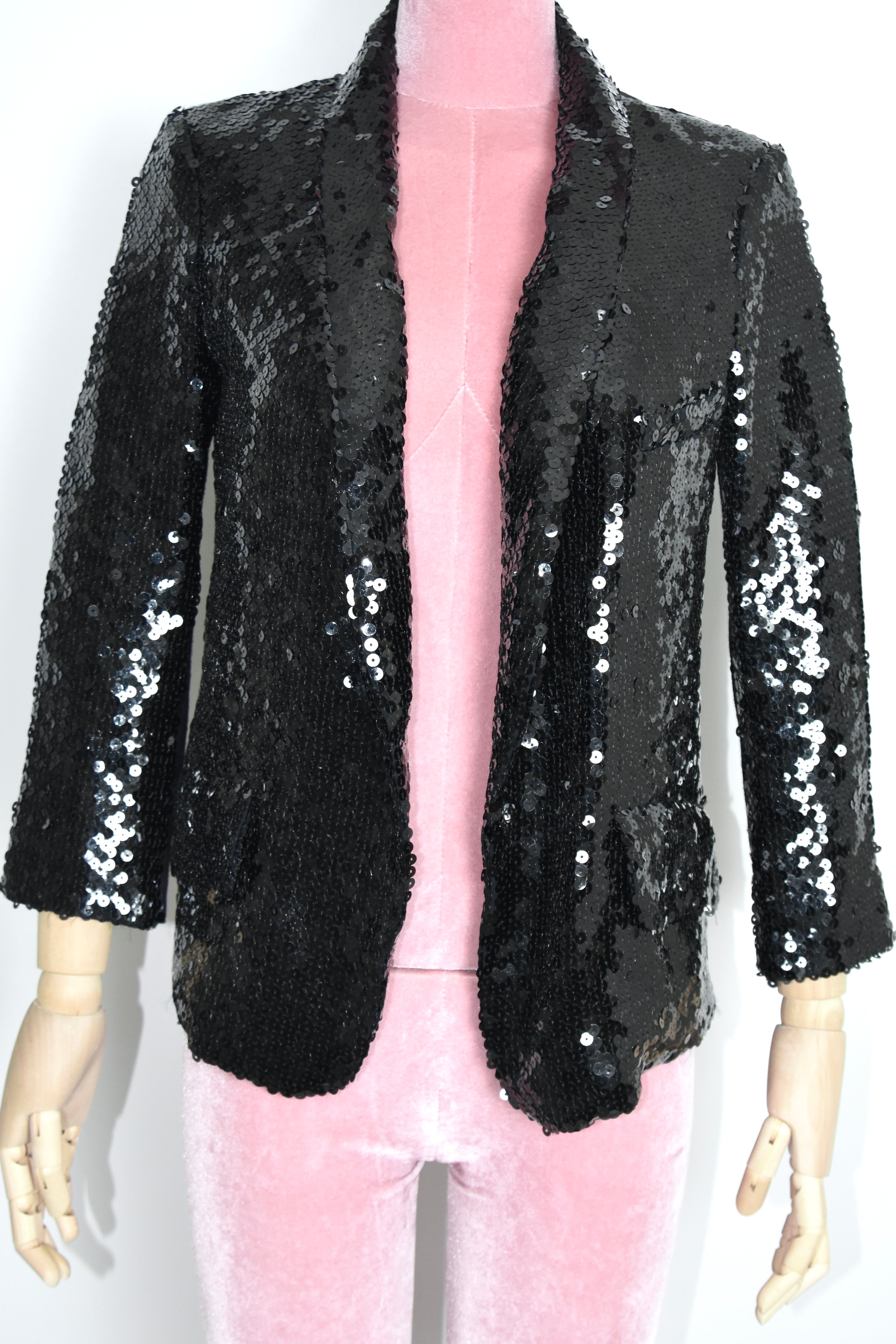 Yves Saint Laurent “Paillette Sequin” Black Evening Jacket – Spring/Summer 2009 Runway Era (Made in France)
