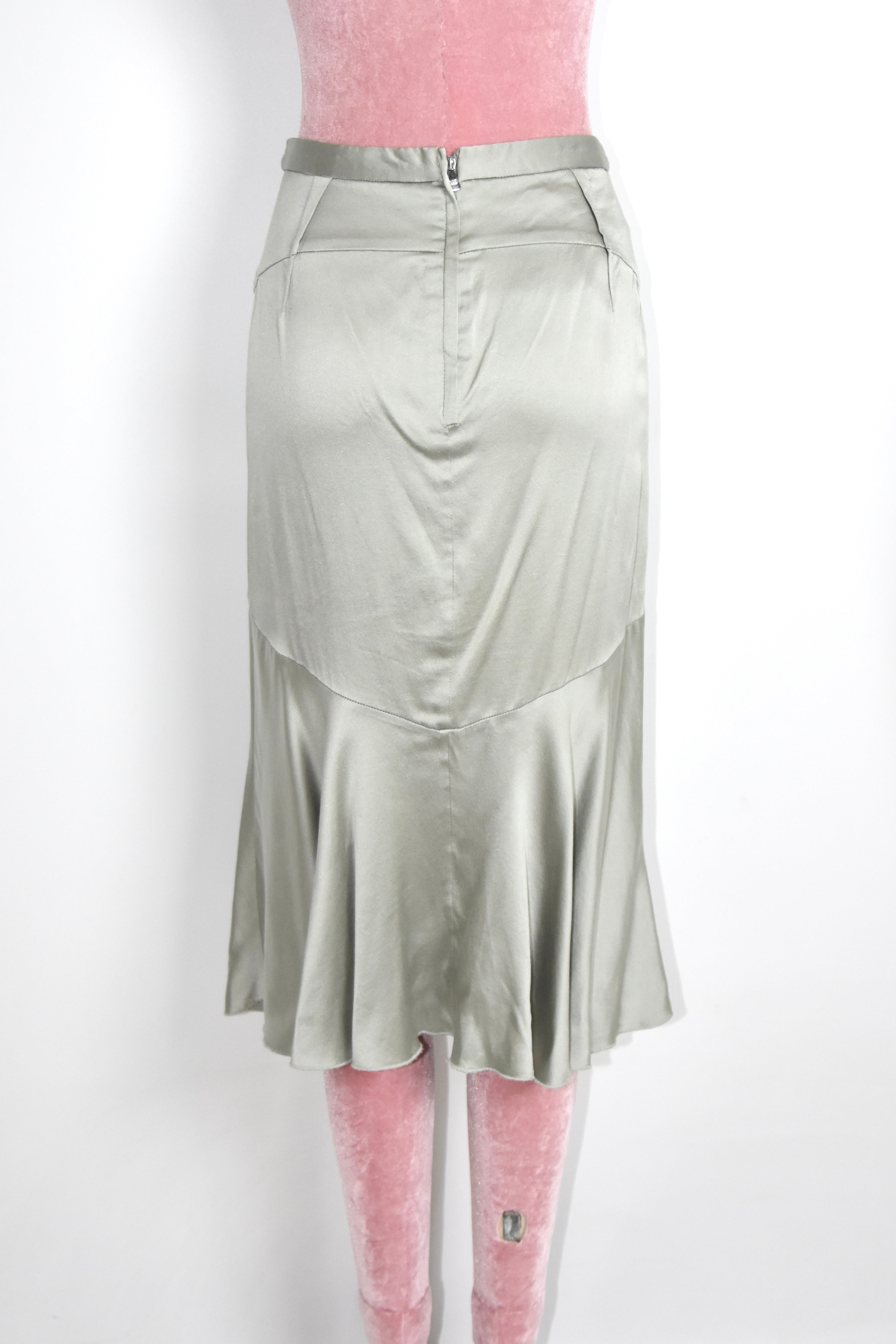 Dolce & Gabbana Silver Satin Panel Skirt