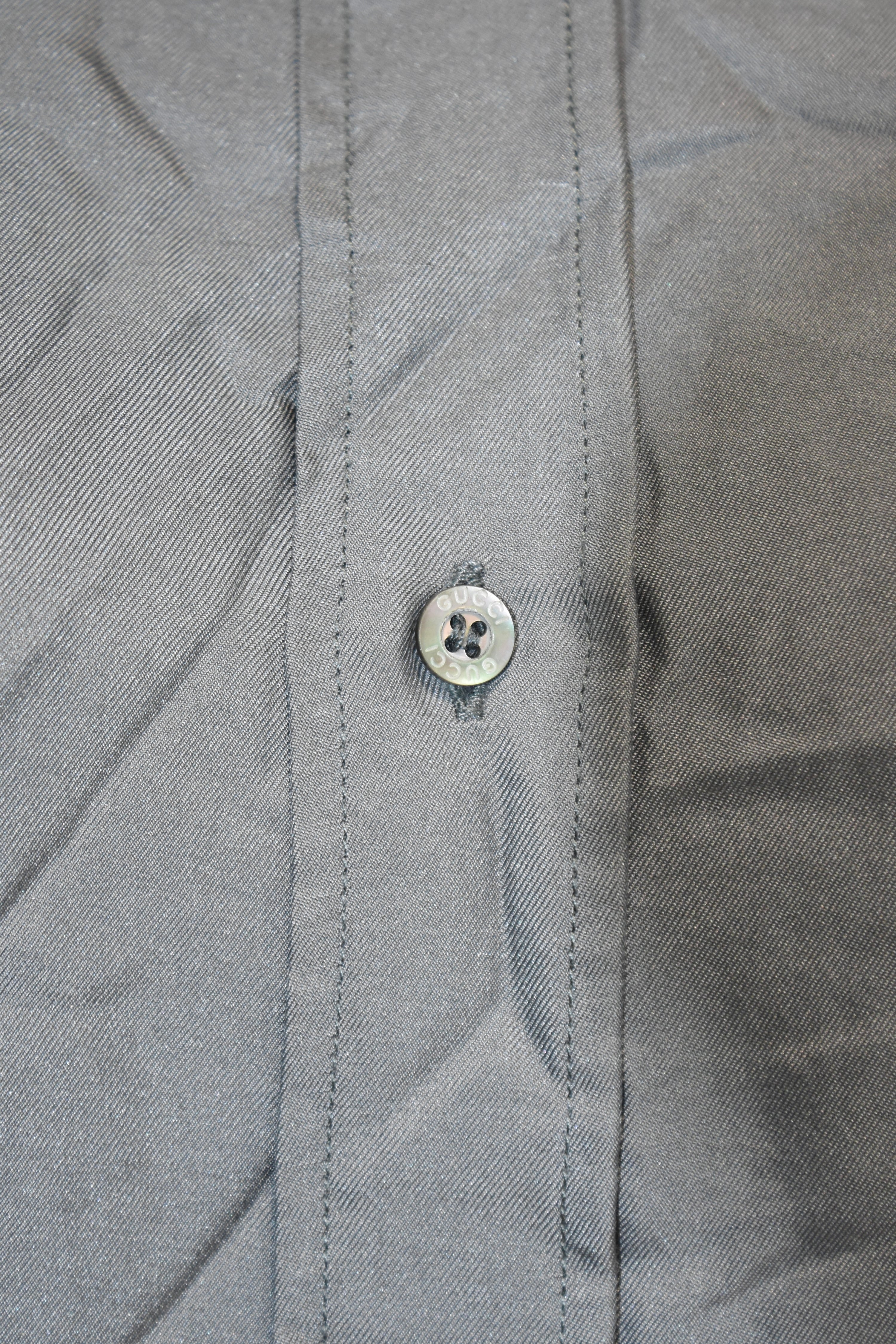 Gucci by Tom Ford 1990s–Early 2000s Grey Silk Tailored Shirt – Archive Minimalist Runway Era Piece