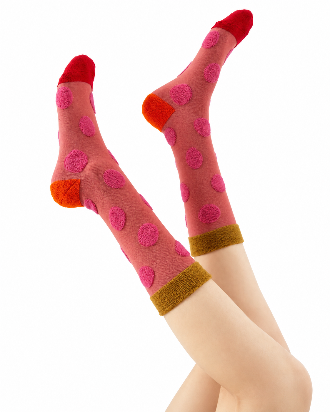 Curated Designer Stock Colorful Polka Dot Sock Bundle — 9-Pair Set
