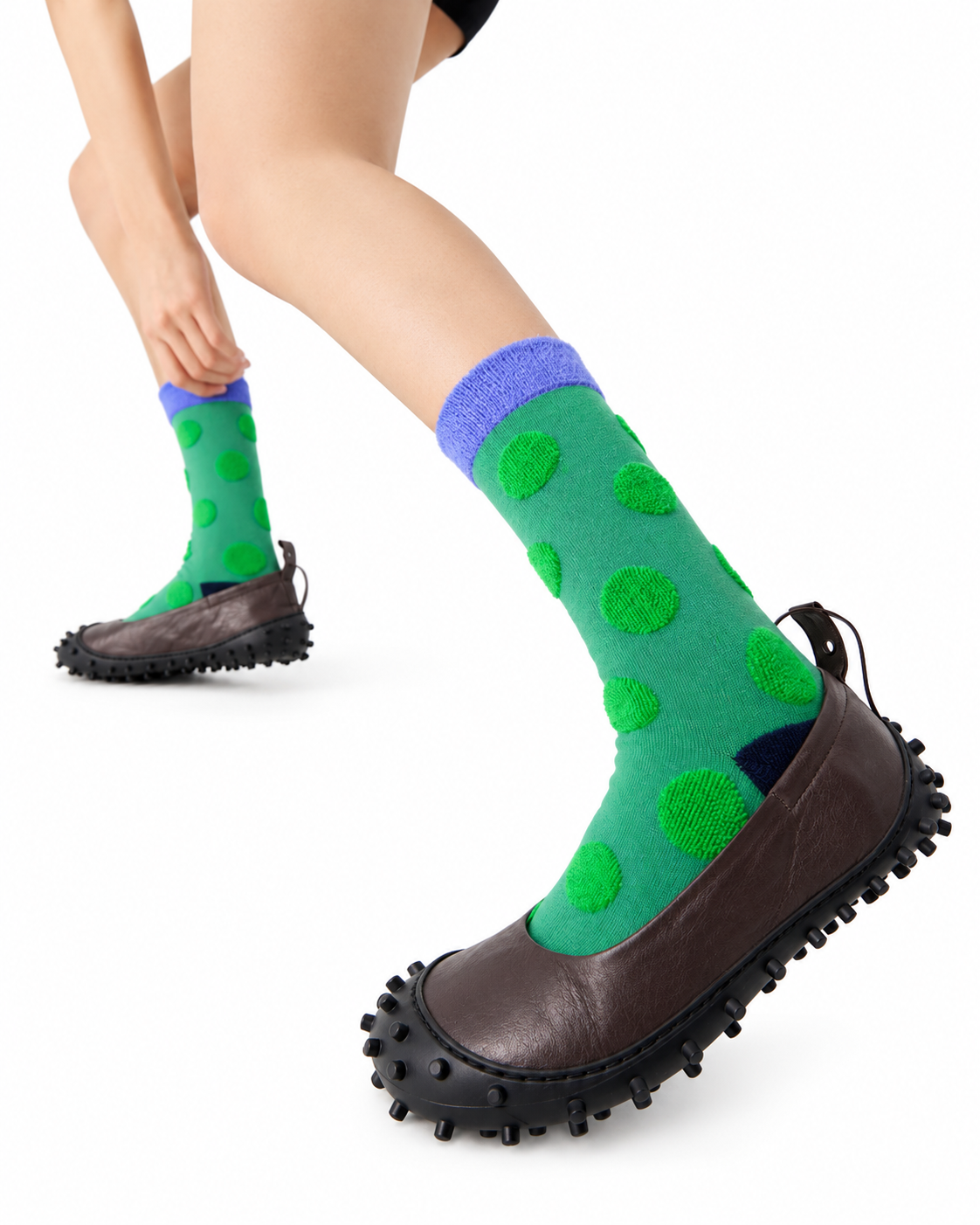 Curated Designer Stock Colorful Polka Dot Sock Bundle — 9-Pair Set