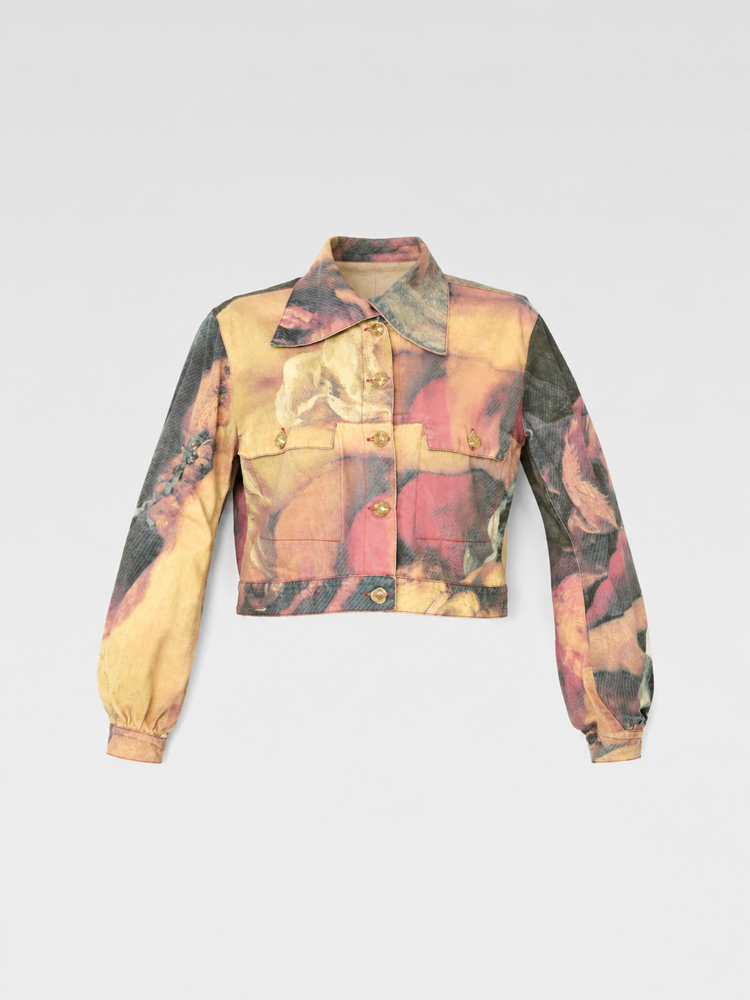 Vivienne Westwood Renaissance Print Cropped Denim Jacket (Baroque Eroticism in Subversive Tailoring)