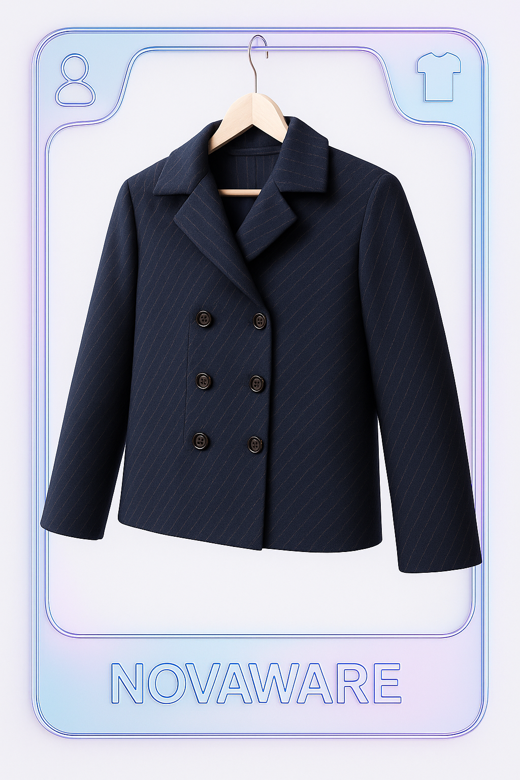 tricot COMME des GARÇONS Navy Pinstripe Padded Jacket