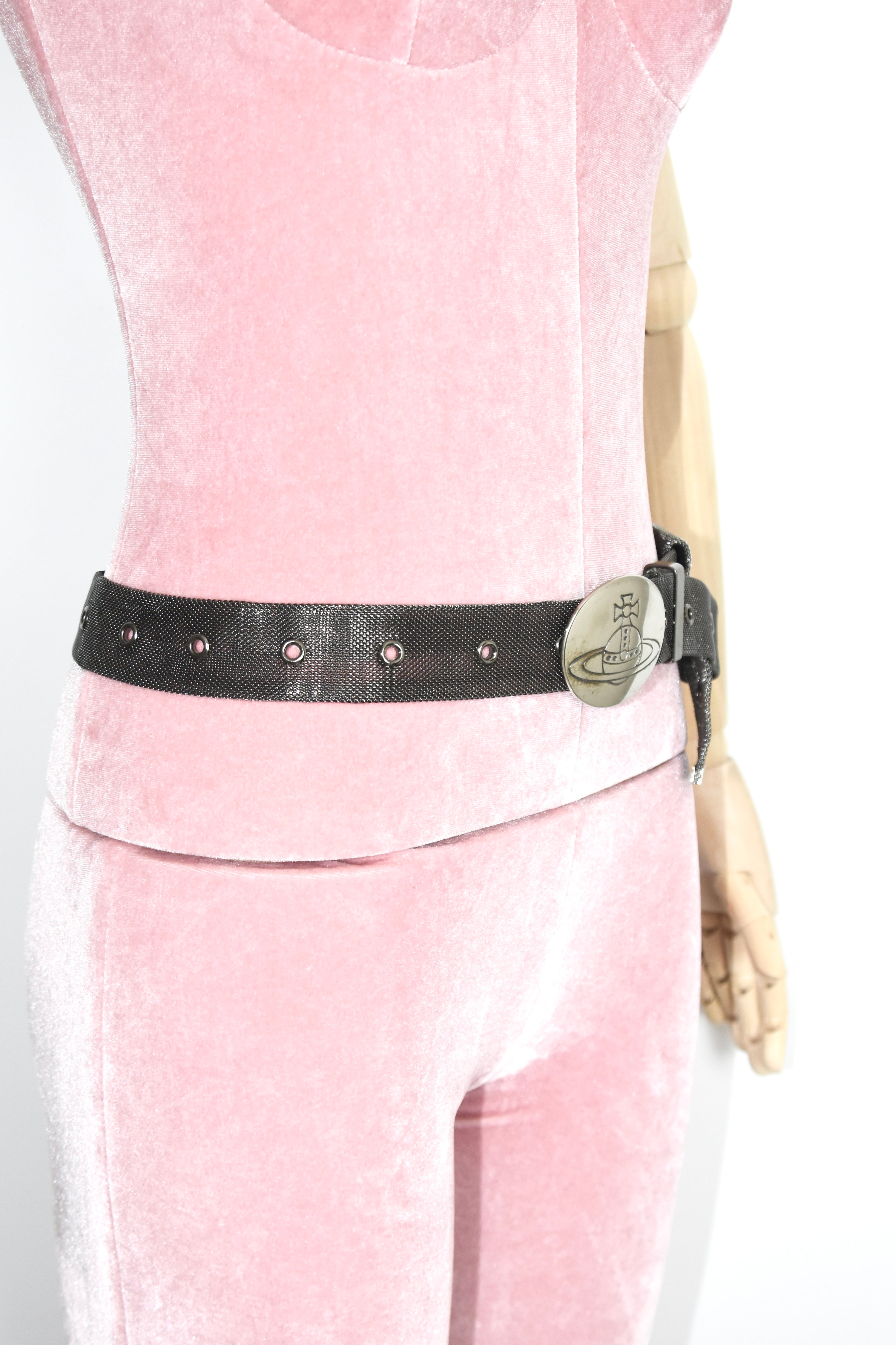 Vivienne Westwood Orb Buckle Metal Mesh Belt – Rare Vintage Punk Archive Piece