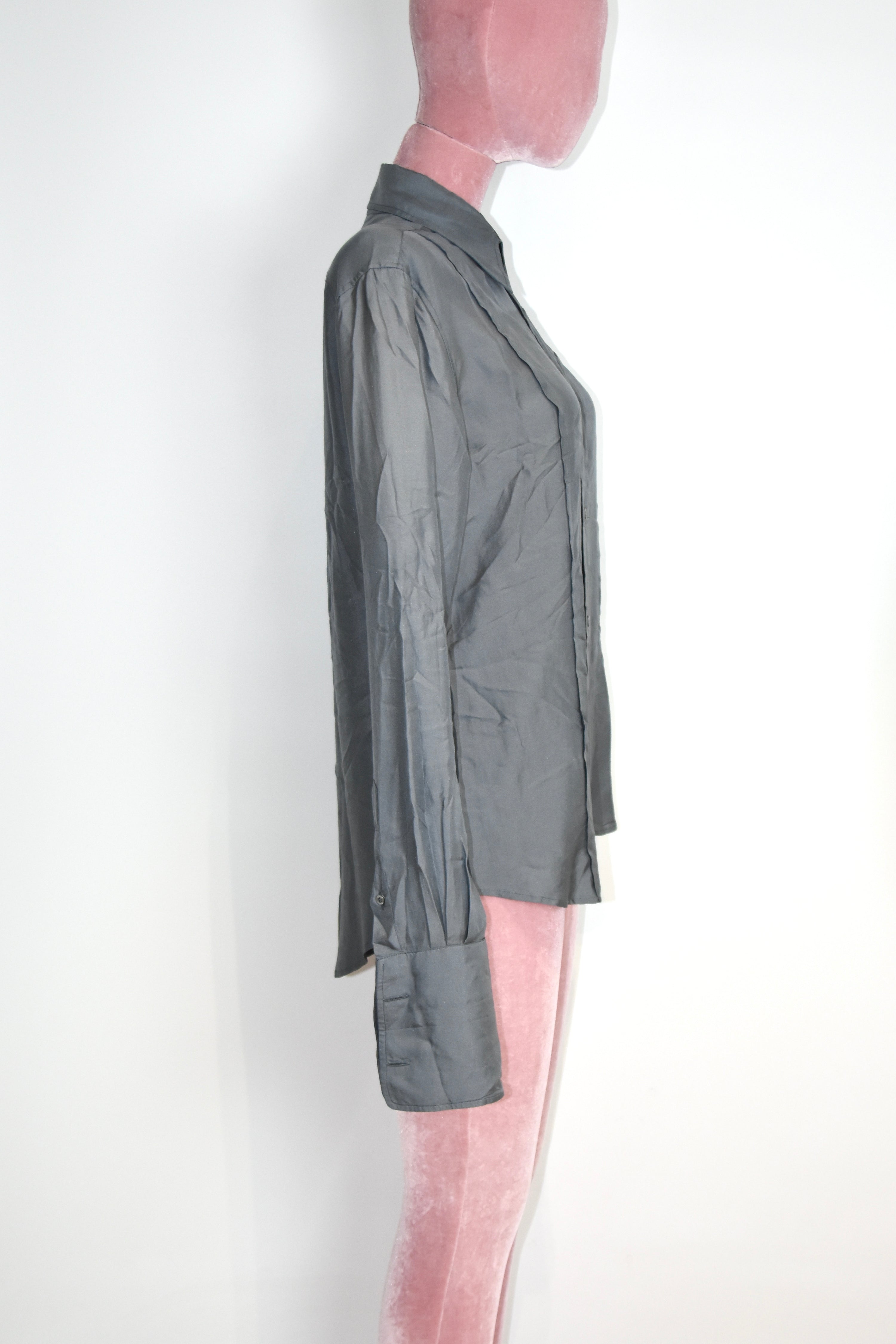 Gucci by Tom Ford 1990s–Early 2000s Grey Silk Tailored Shirt – Archive Minimalist Runway Era Piece