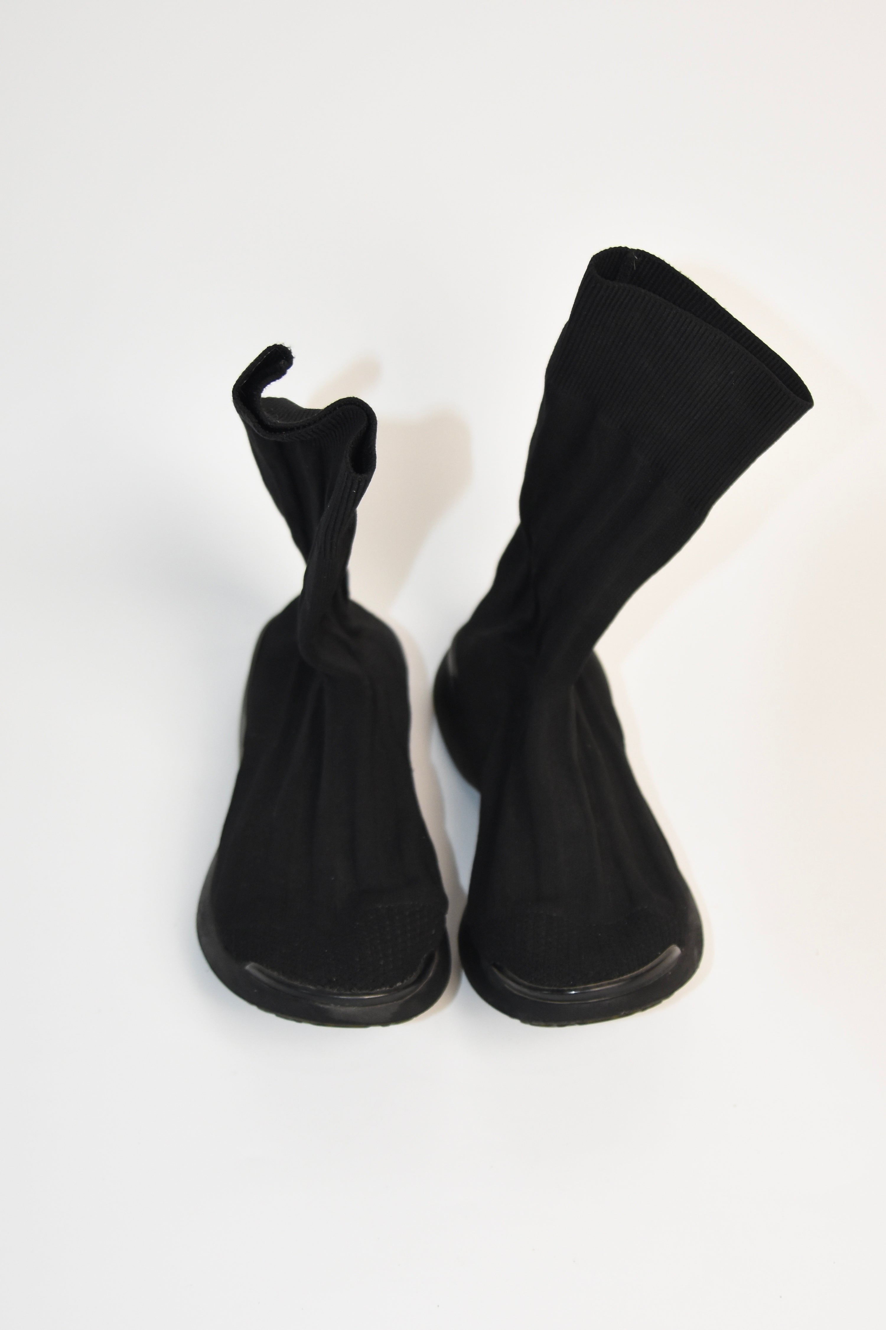 Acne Studios Sock Sneakers – Black Technical Knit High-Top Trainers (EU 37)