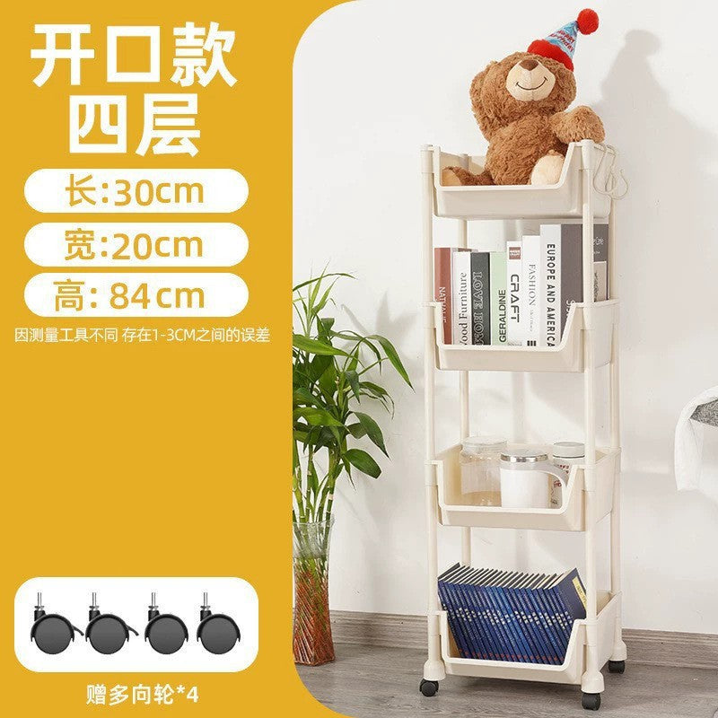 Vintage Style Double-Layer Mobile Laundry Basket for Home Bathroom Clothes Storage Bin High-Value Light Luxury Storage Rack