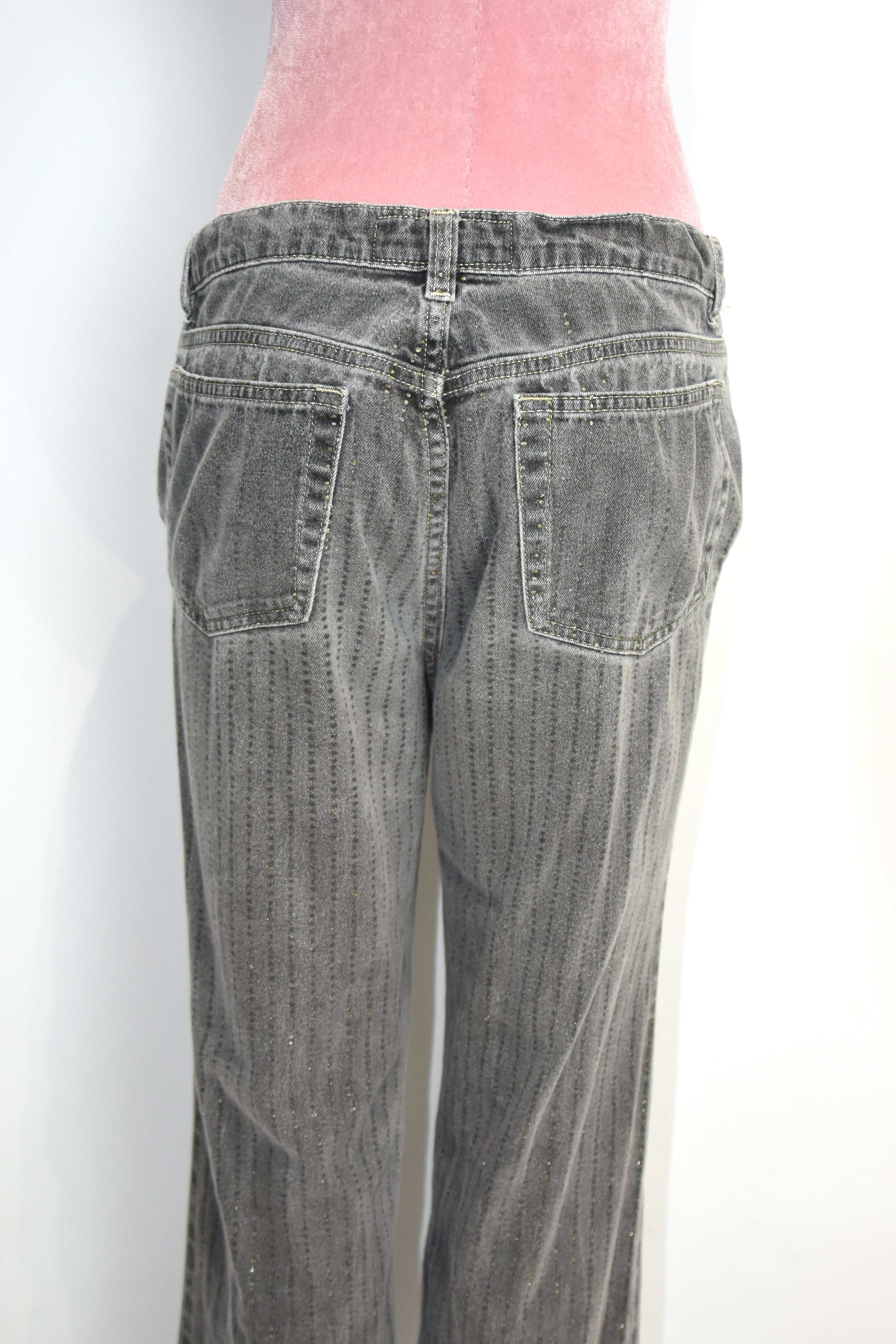 Roberto Cavalli Vintage Glitter-Flecked Grey Jeans