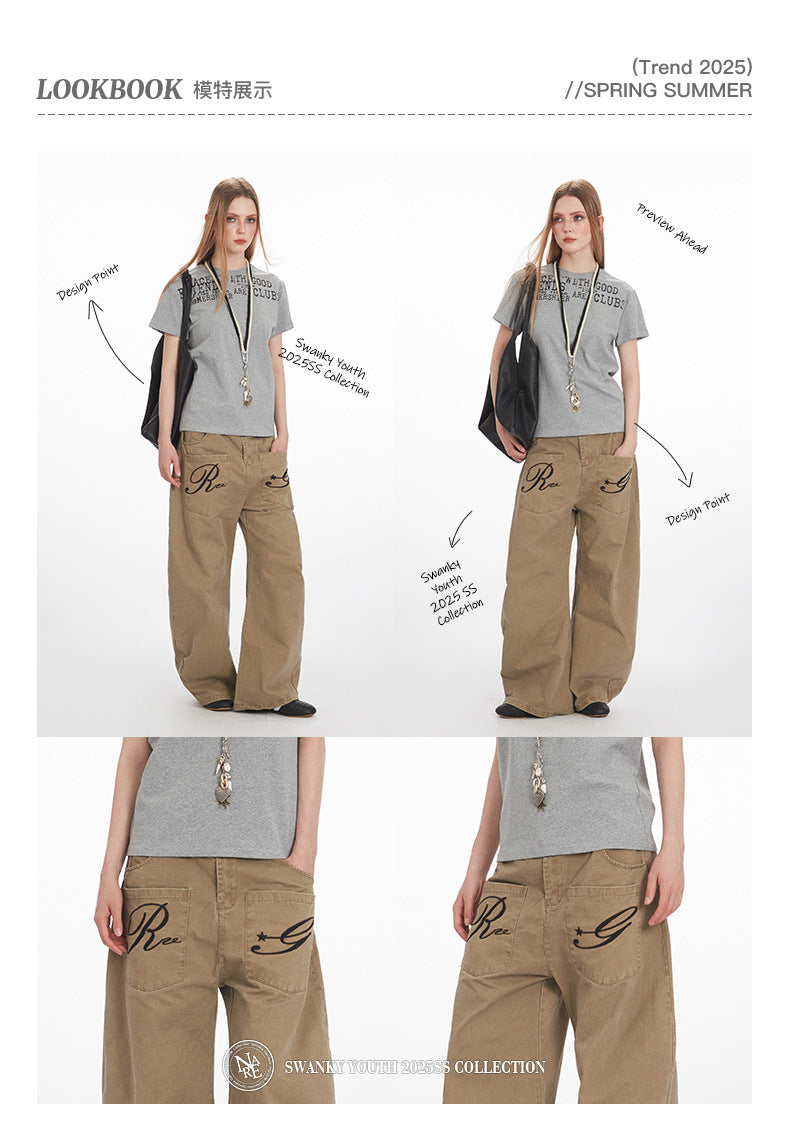 Retro Niche High Waist Loose Jeans Unisex Straight Blade Casual Pants