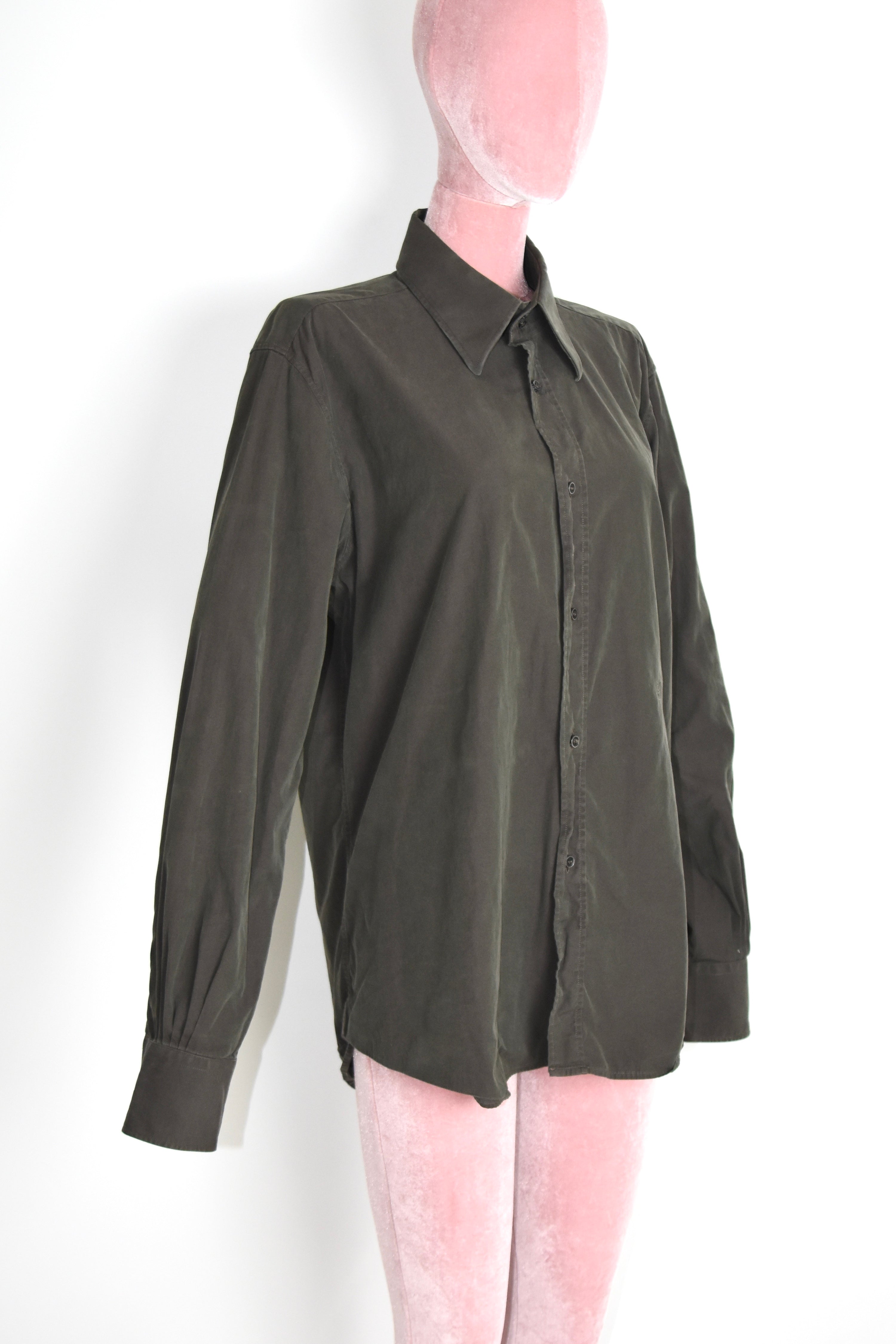 Gucci by Tom Ford Iridescent Brown Cotton Shirt