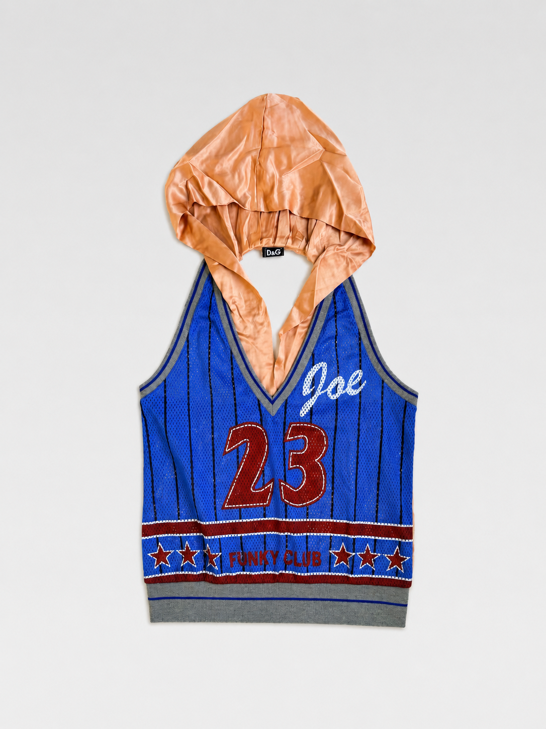D&G Dolce & Gabbana “Baseball Chick” Hooded Halter Top – Rare Y2K Funky Club Jersey