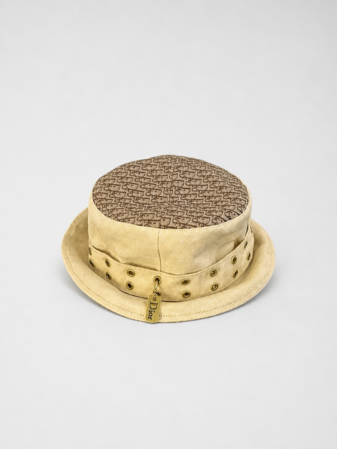 Christian Dior Galliano Oblique Bucket Hat Vintage Punk Canvas Fisherman Hat Rare Archive