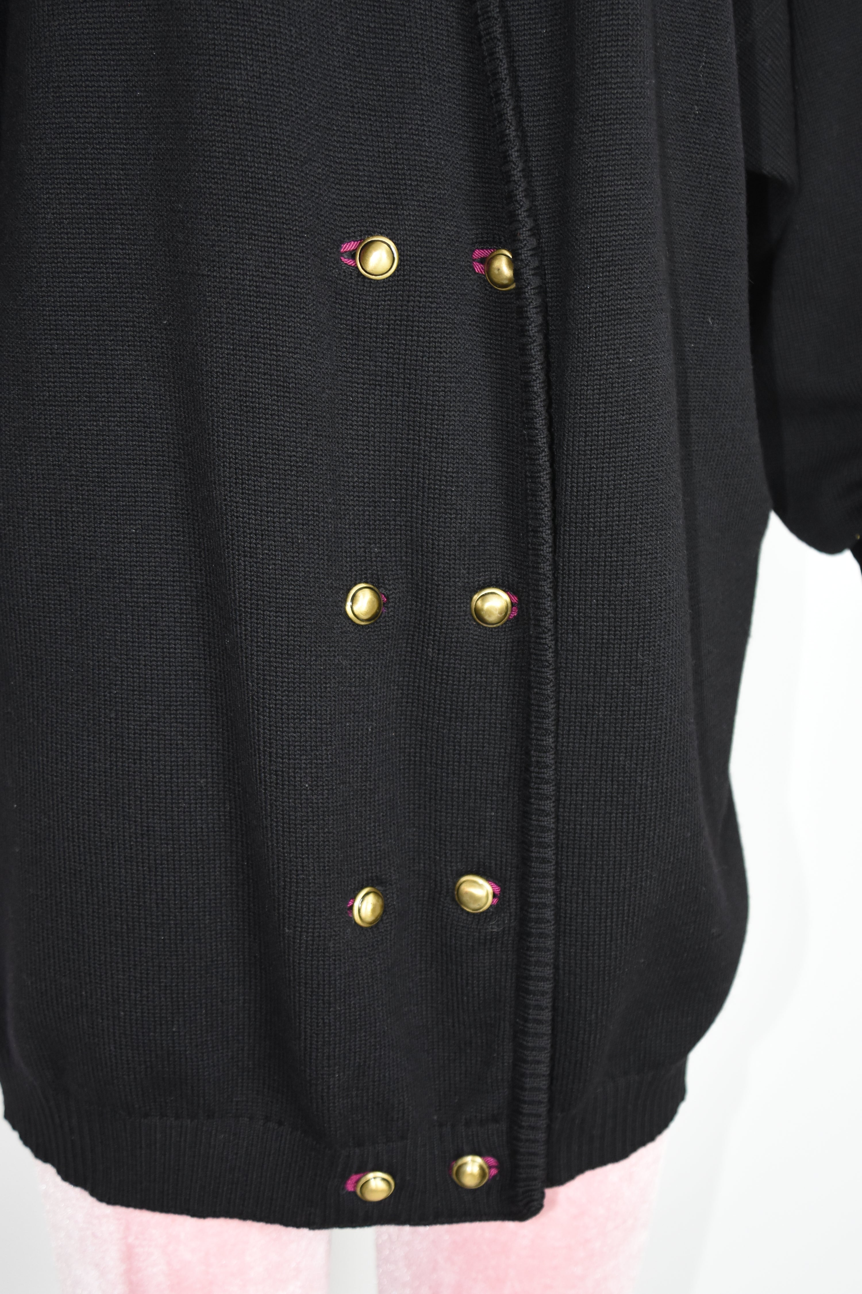 Gianni Versace Vintage Gold Button Knit Cardigan