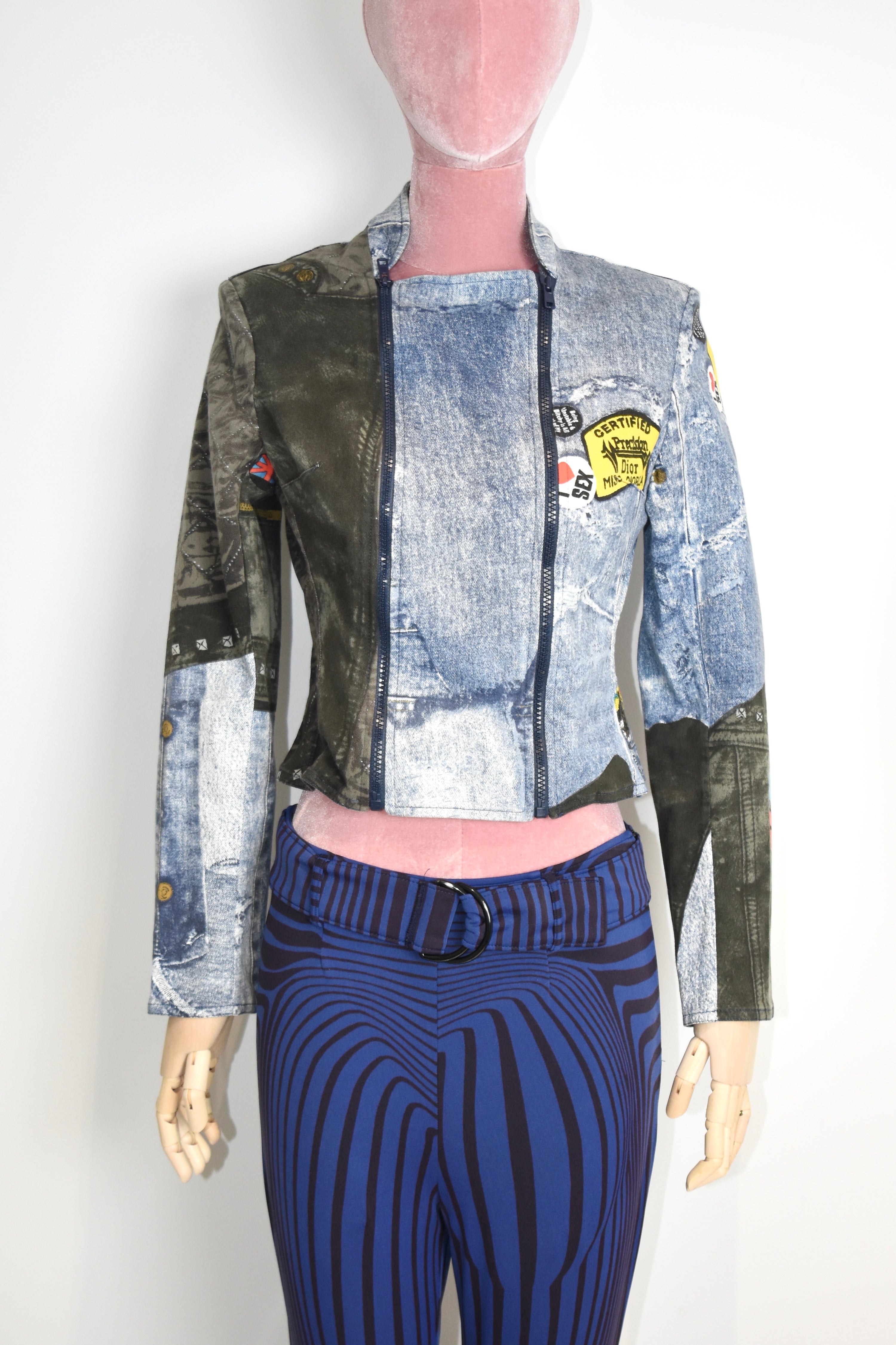 Christian Dior by John Galliano Trompe-l'œil Denim Print Jacket