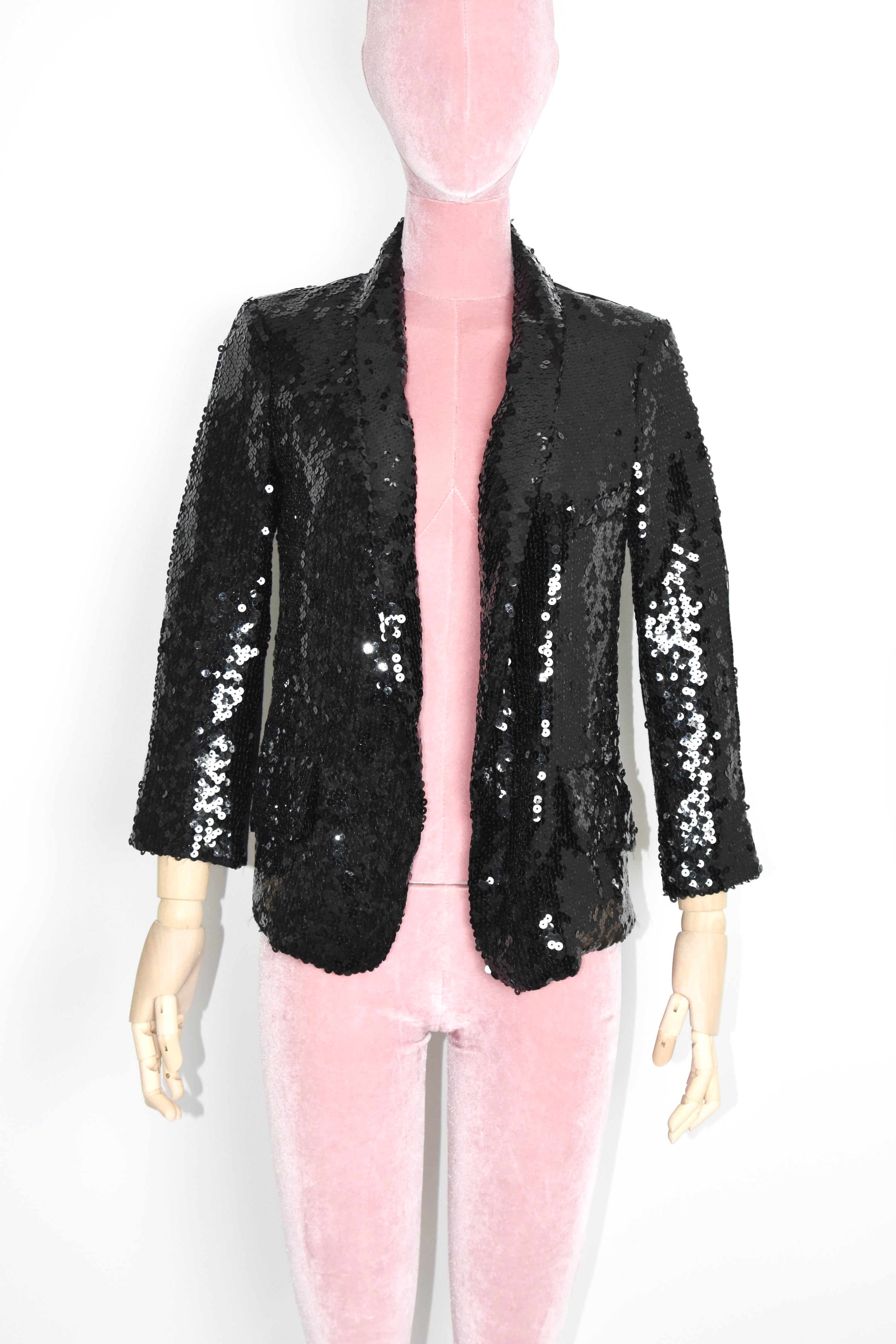 Yves Saint Laurent “Paillette Sequin” Black Evening Jacket – Spring/Summer 2009 Runway Era (Made in France)