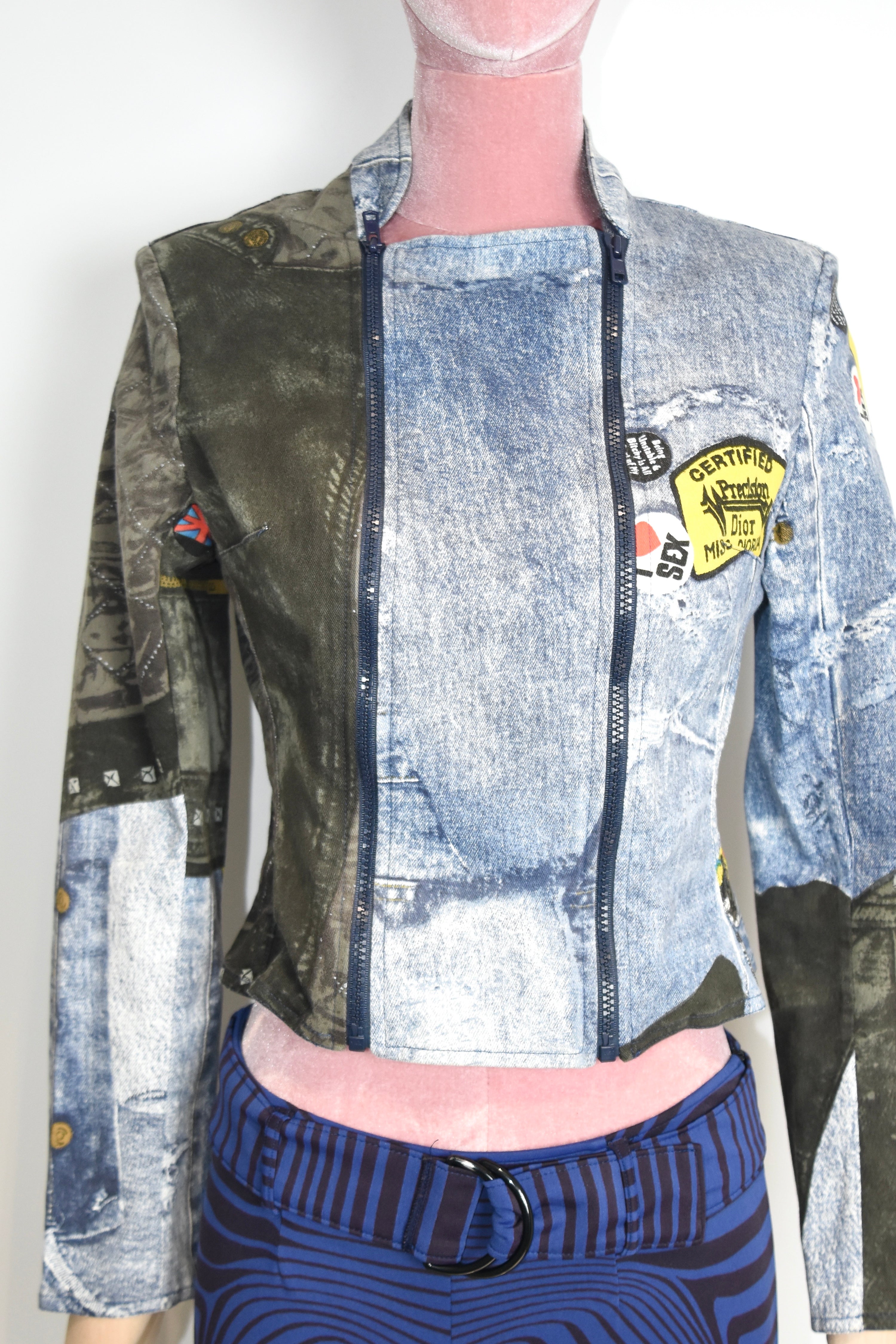Christian Dior by John Galliano Trompe-l'œil Denim Print Jacket