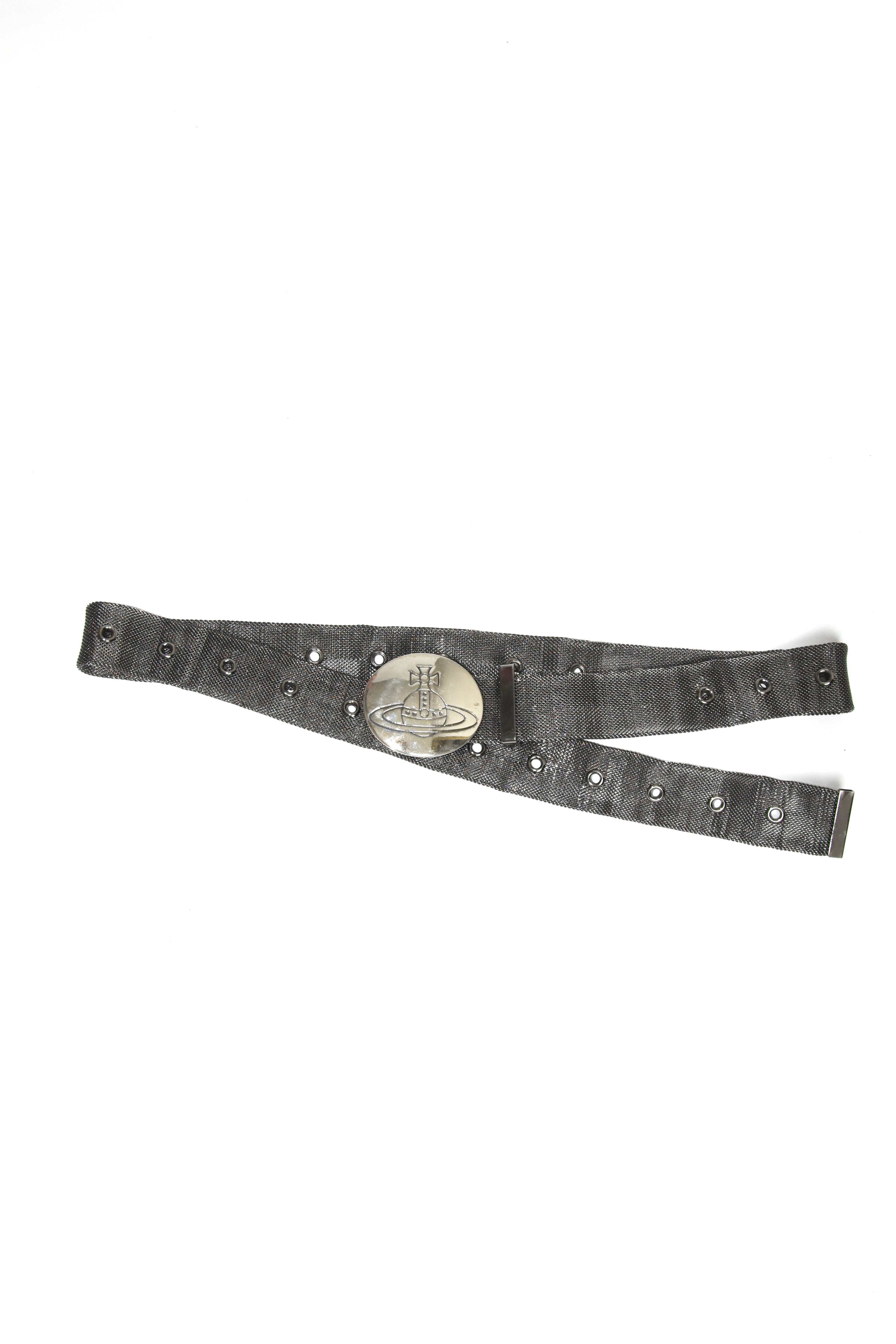 Vivienne Westwood Orb Buckle Metal Mesh Belt – Rare Vintage Punk Archive Piece