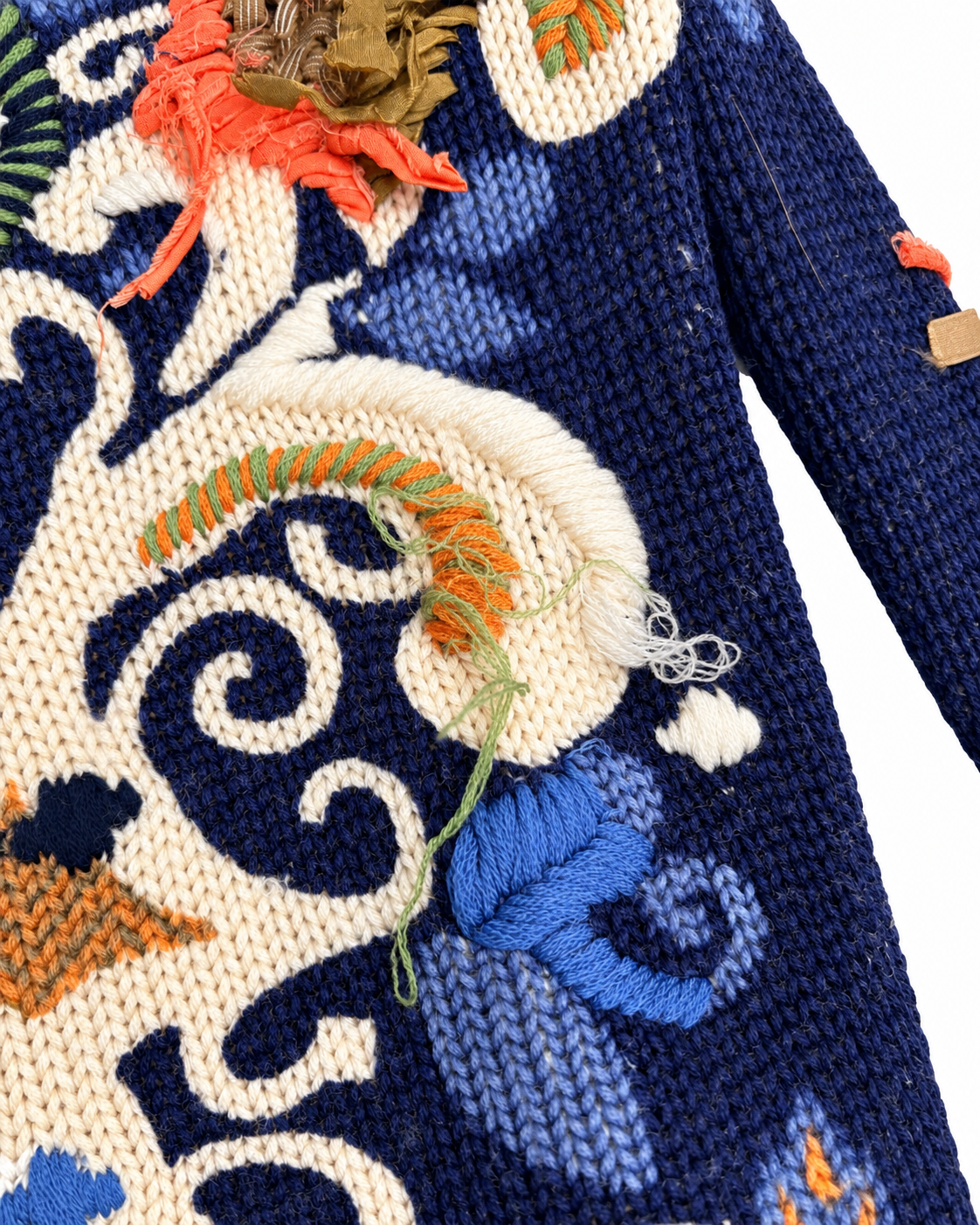 Just Cavalli Rare 3D Floral Embroidered Knit Cardigan