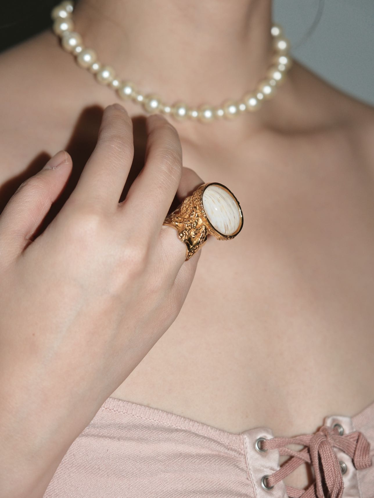 Saint Laurent Vintage Sculpted Gold Ring
