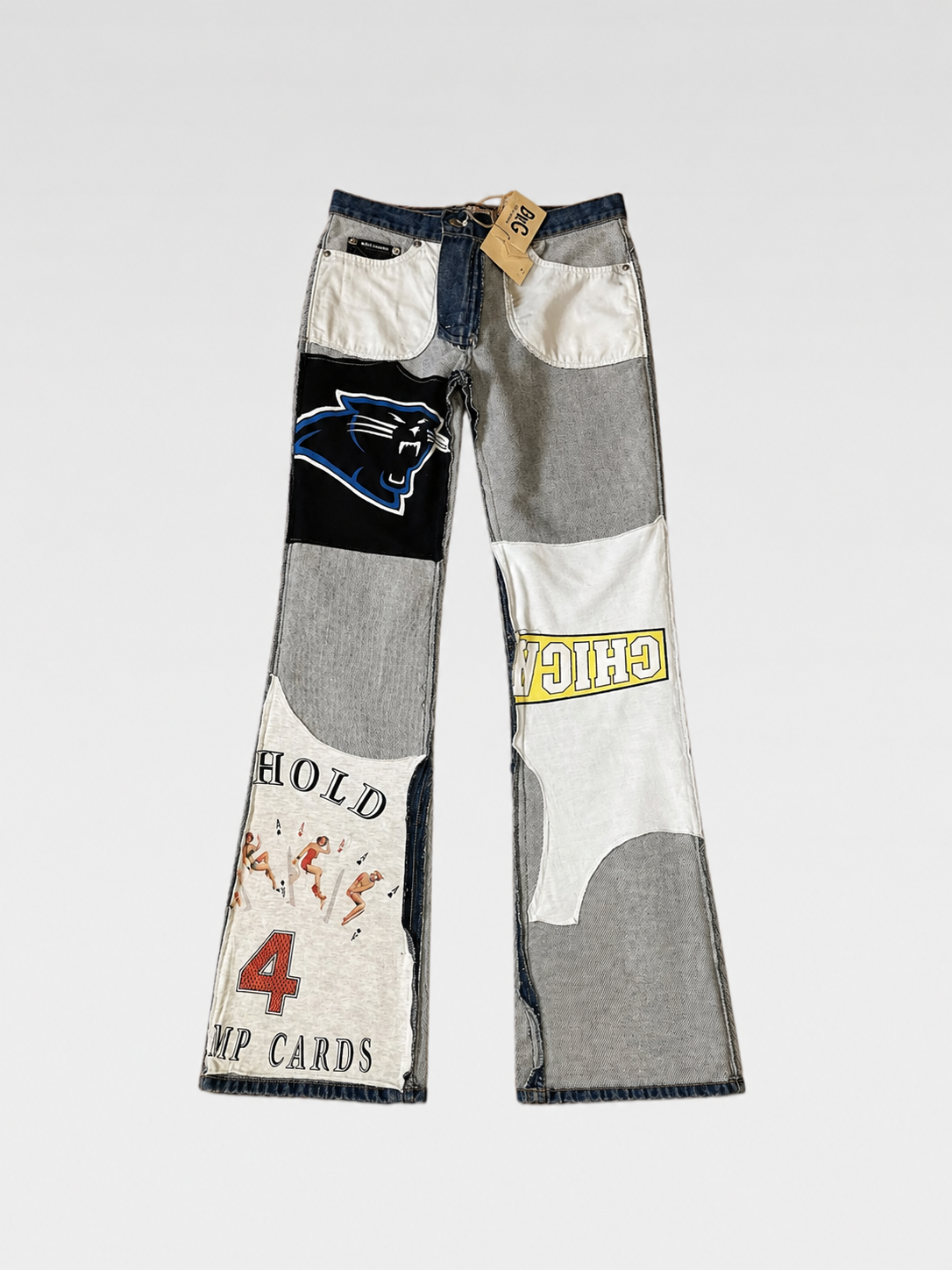 Dolce & Gabbana Patchwork Graphic Denim Jeans – Y2K Runway Archive Deadstock Piece