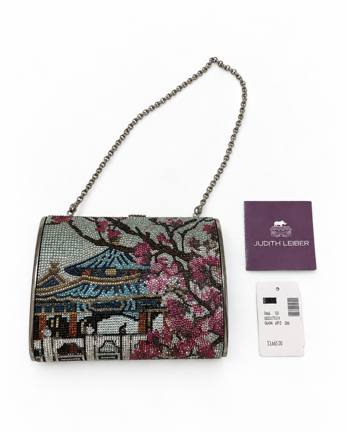 Judith Leiber Crystal-Embellished Oriental Evening Bag – Rare Collectible Minaudière