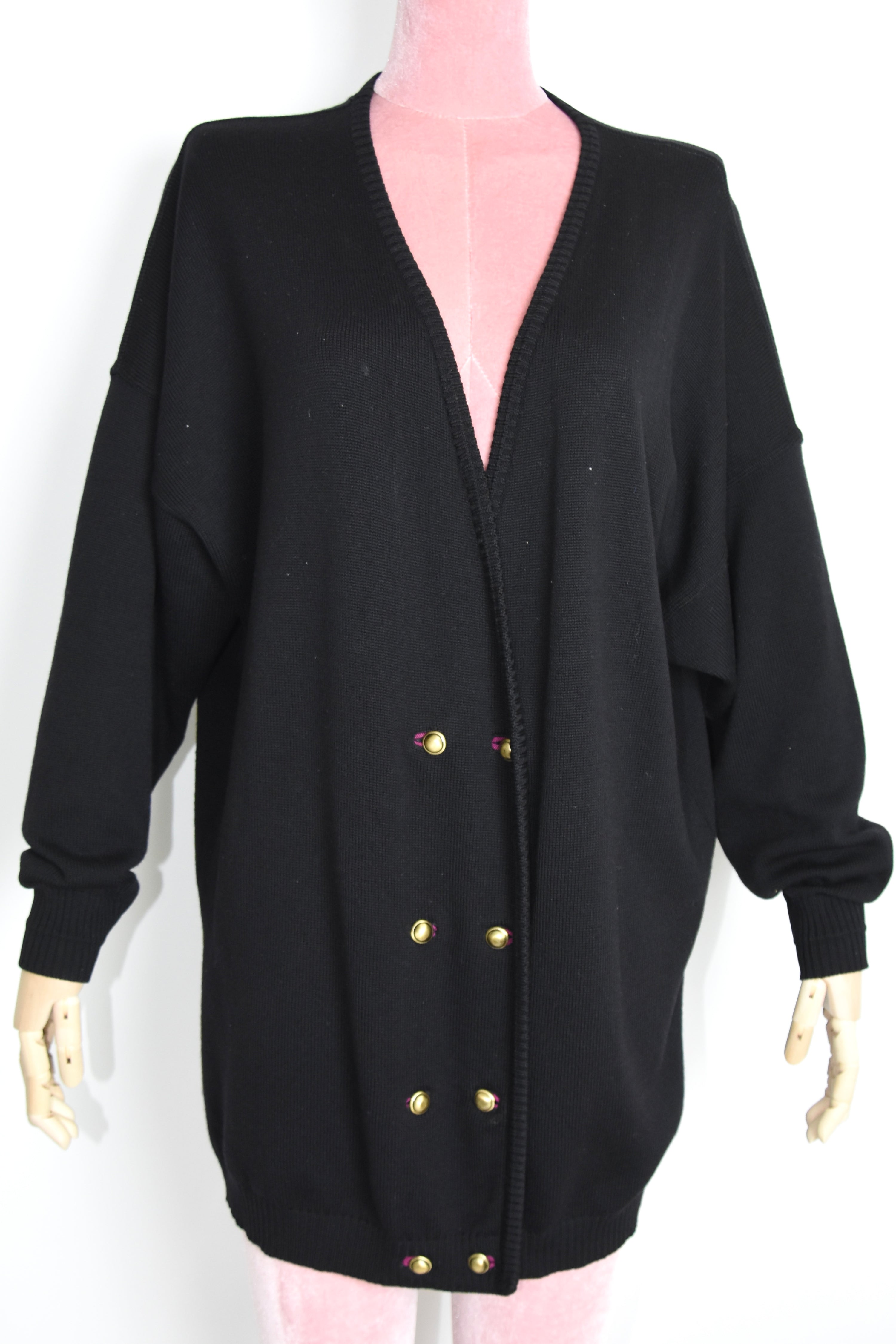 Gianni Versace Vintage Gold Button Knit Cardigan