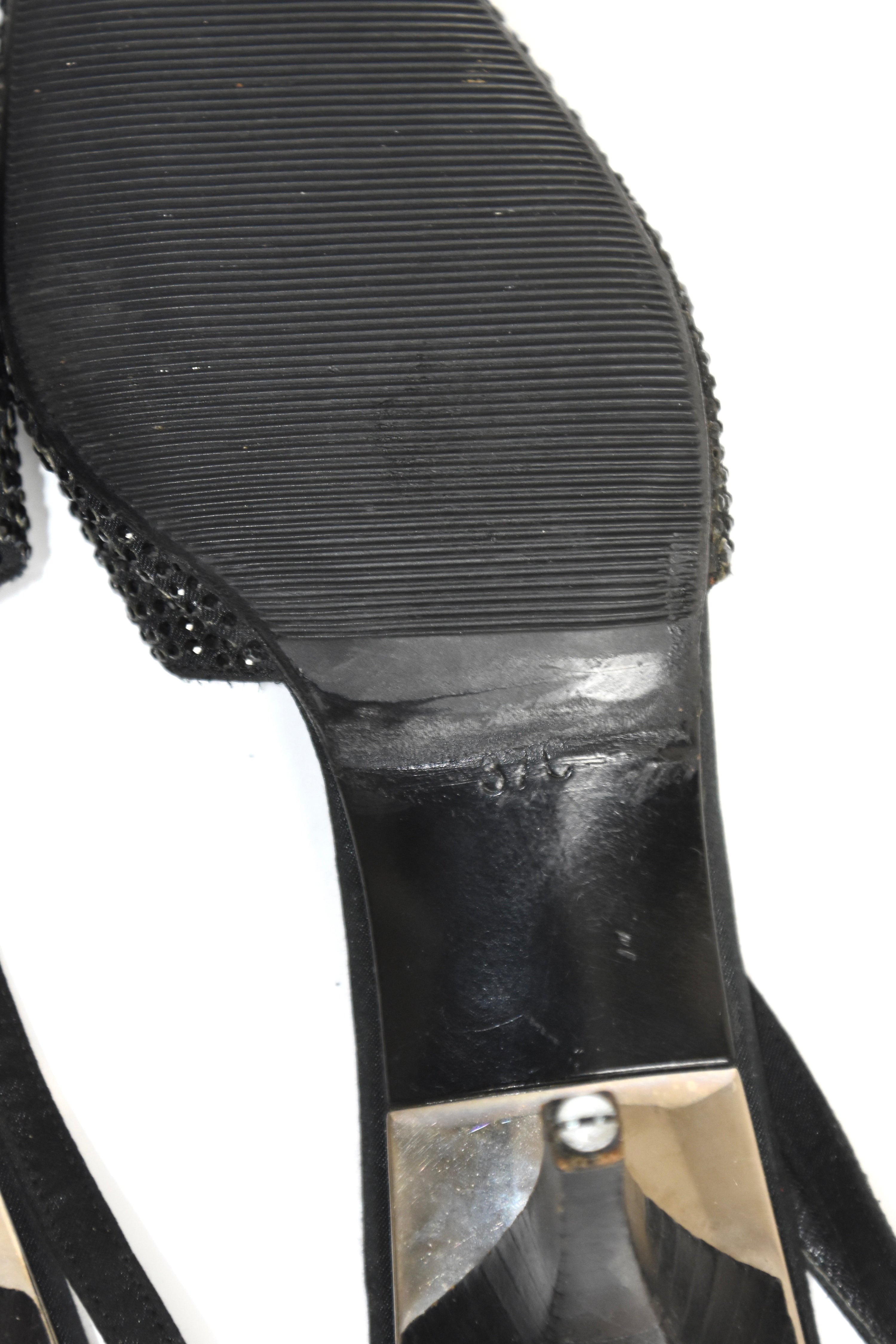 Gucci S/S 1998 Swarovski Crystal GG Slingback Heels