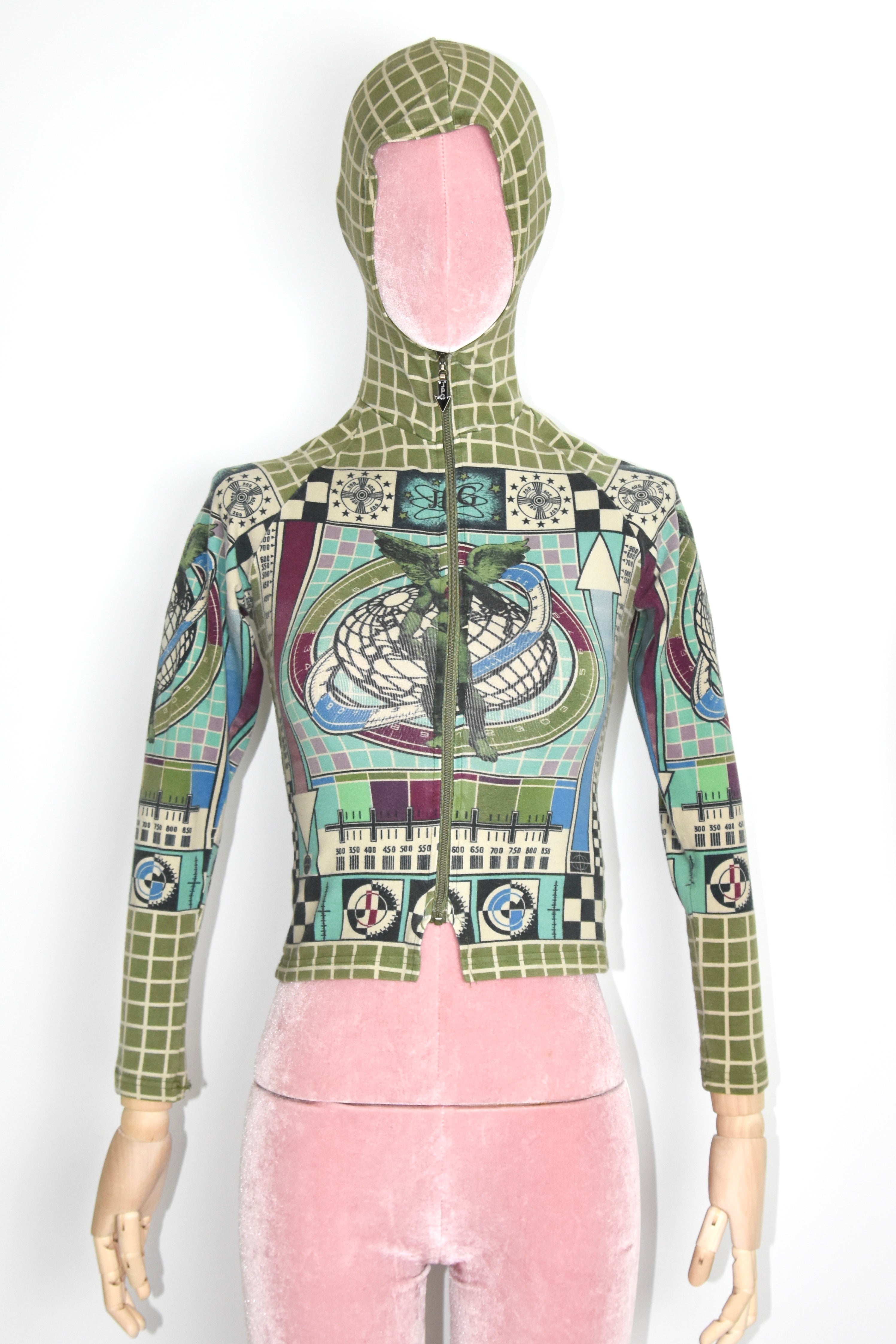 Jean Paul Gaultier Vintage TV Print Hooded Sweatshirt