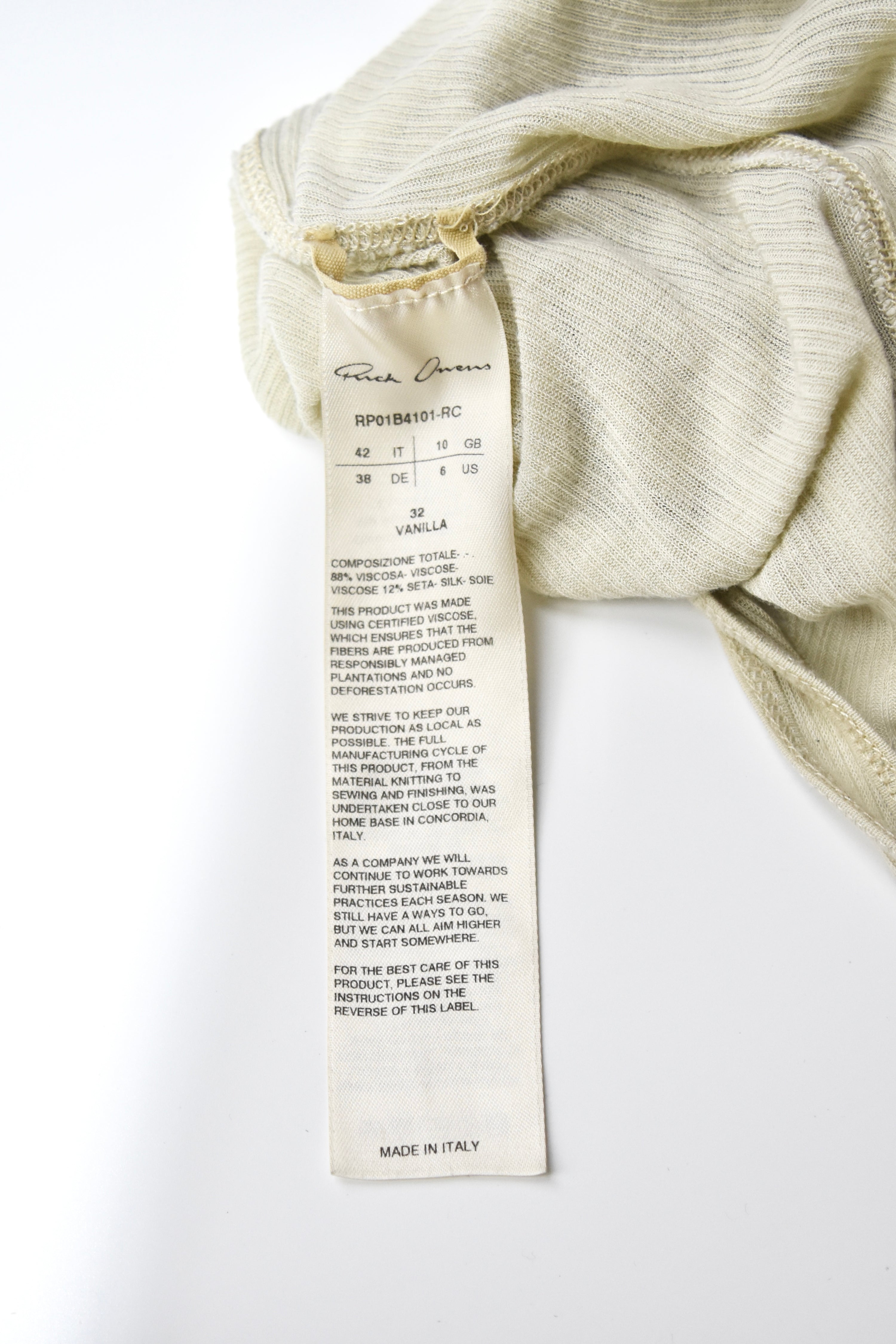 Rick Owens Draped Ribbed Tank Top