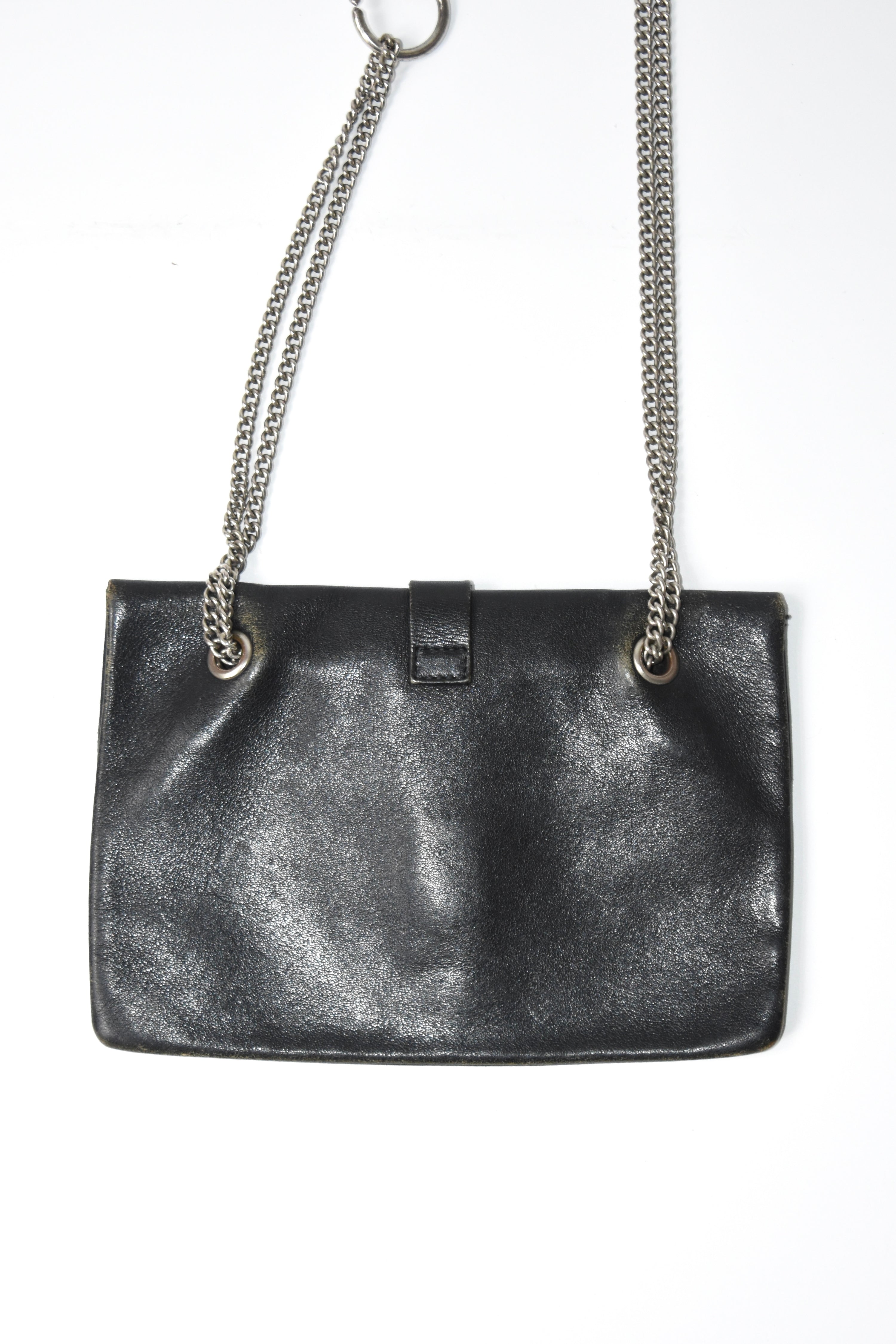 Comme des Garçons Black Leather Chain Buckle Shoulder Bag