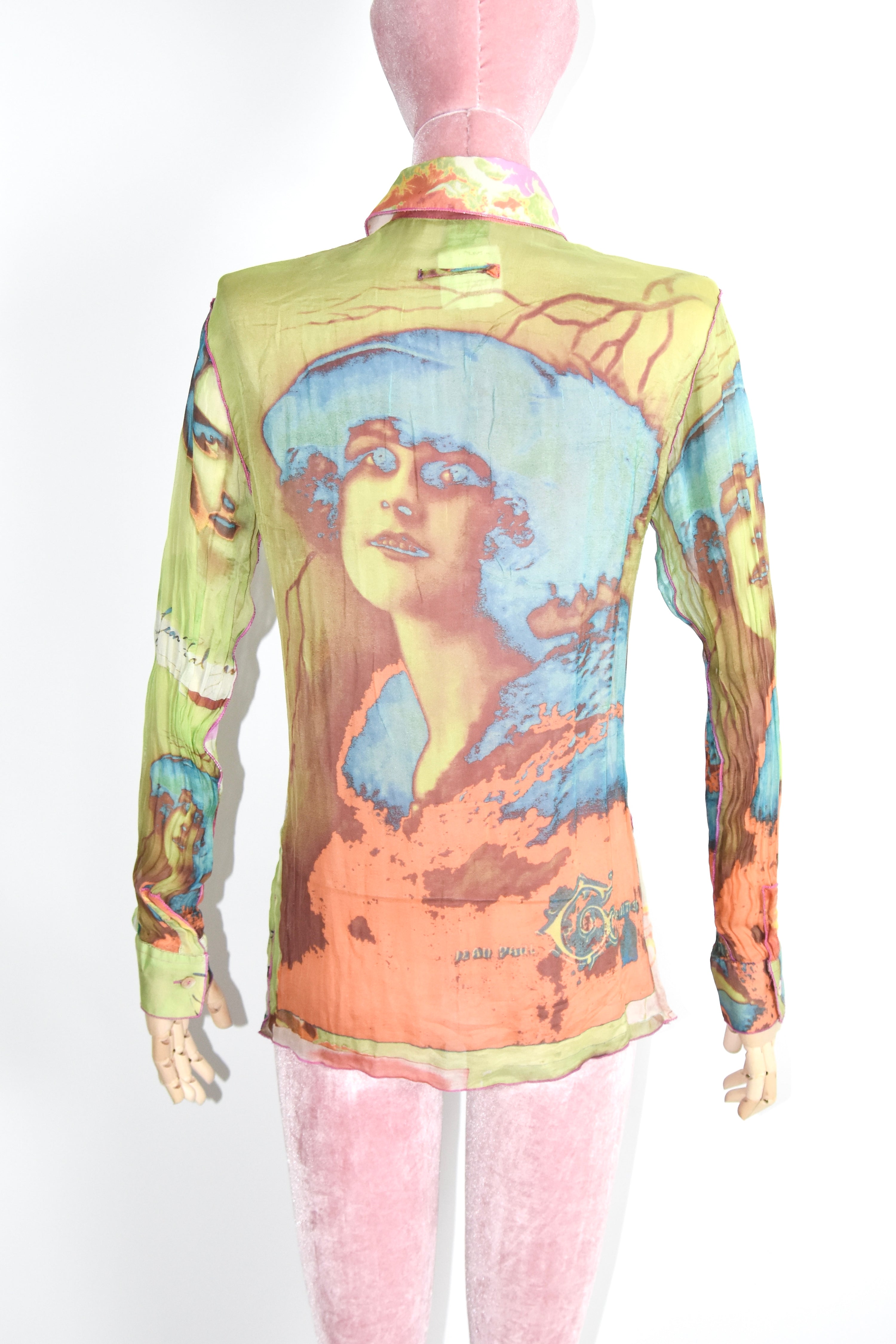 Jean Paul Gaultier Illusion Portrait Mesh Shirt