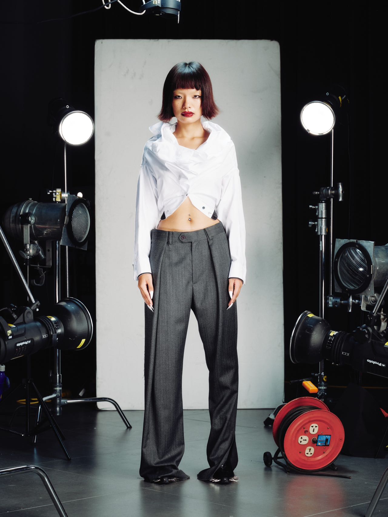 OVER RANGE Grey Wool Trousers