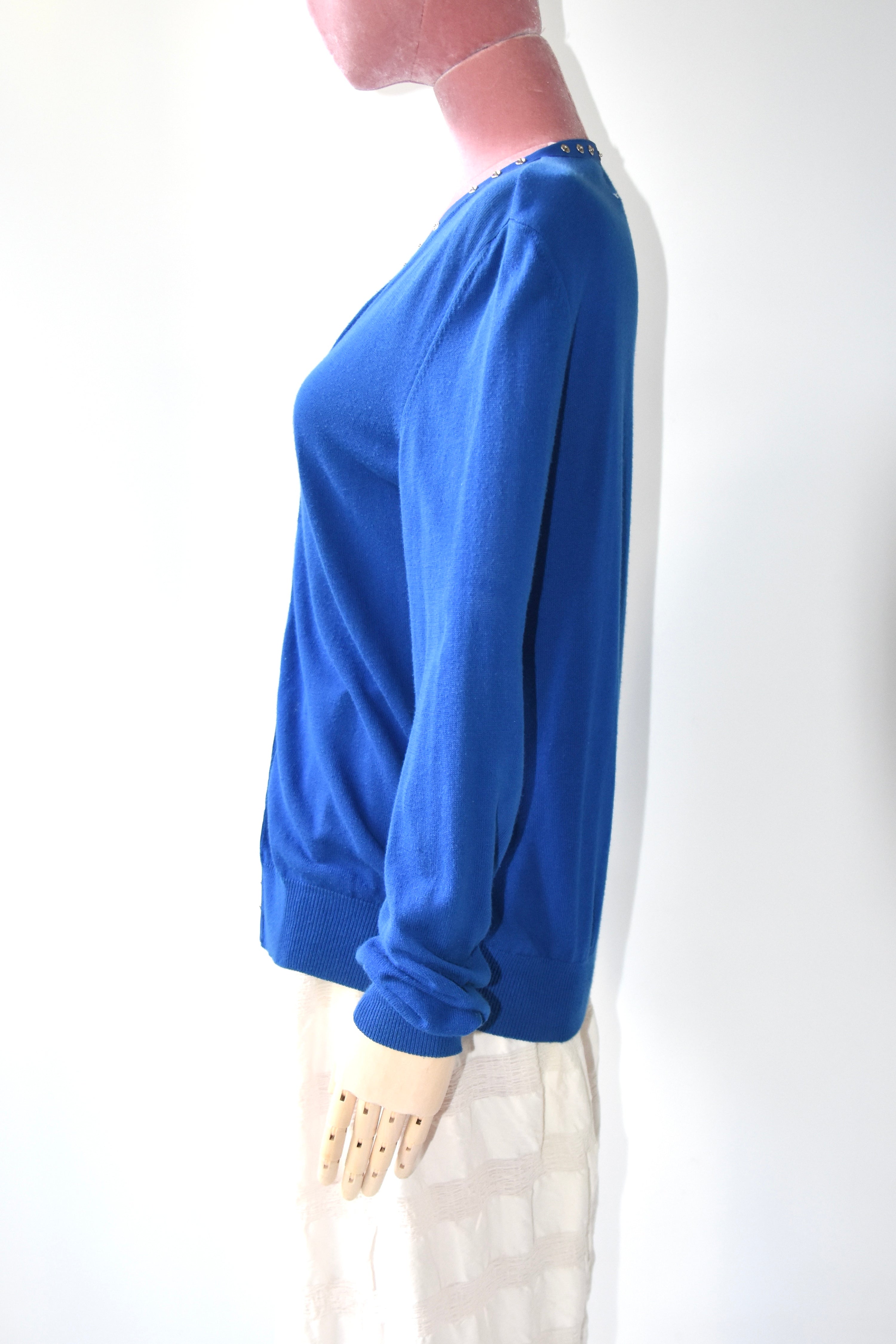 Maison Margiela Multi-Snap Blue Knit Cardigan