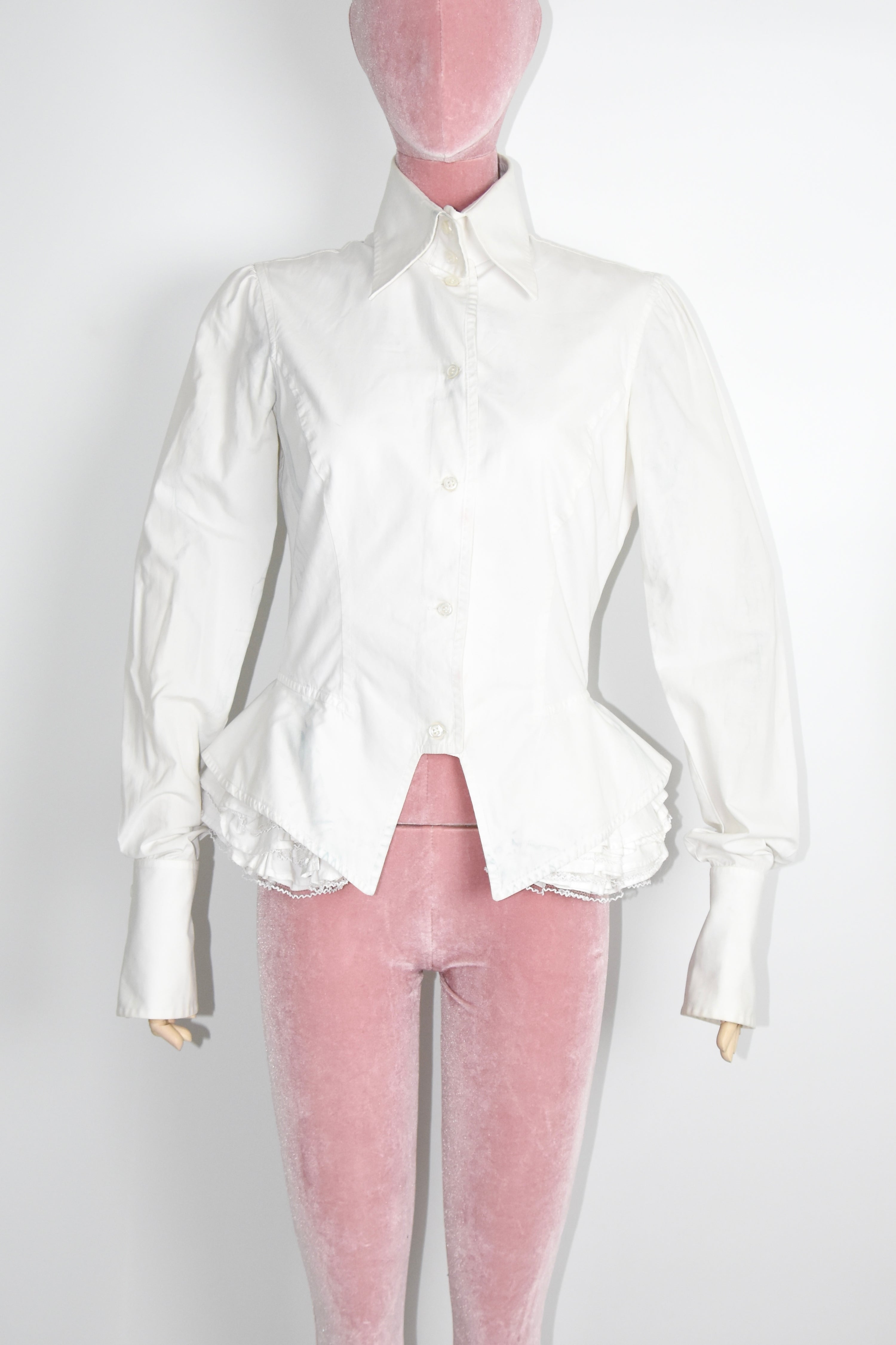 Gianfranco Ferré F/W 1995 Detachable Lace Hem Architectural Dress