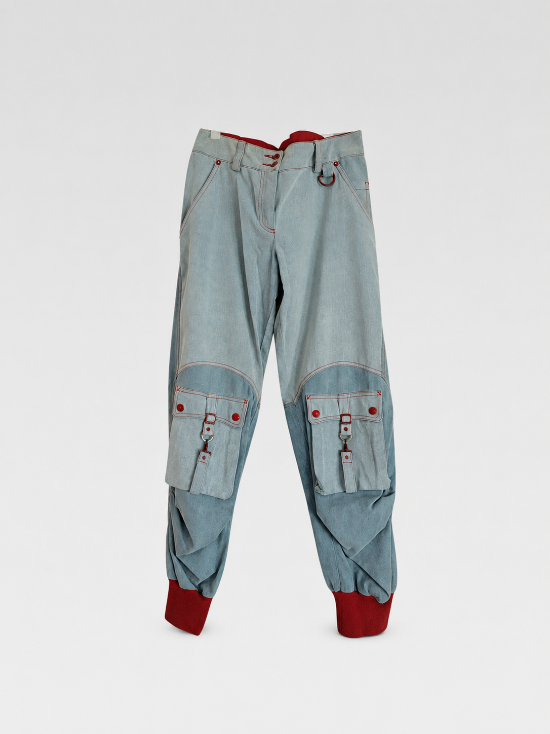 Christian Dior by John Galliano 2004 Golf Collection Denim Cargo Pants – Archive Contrast Stitch Utility Jeans Rare Runway Piece
