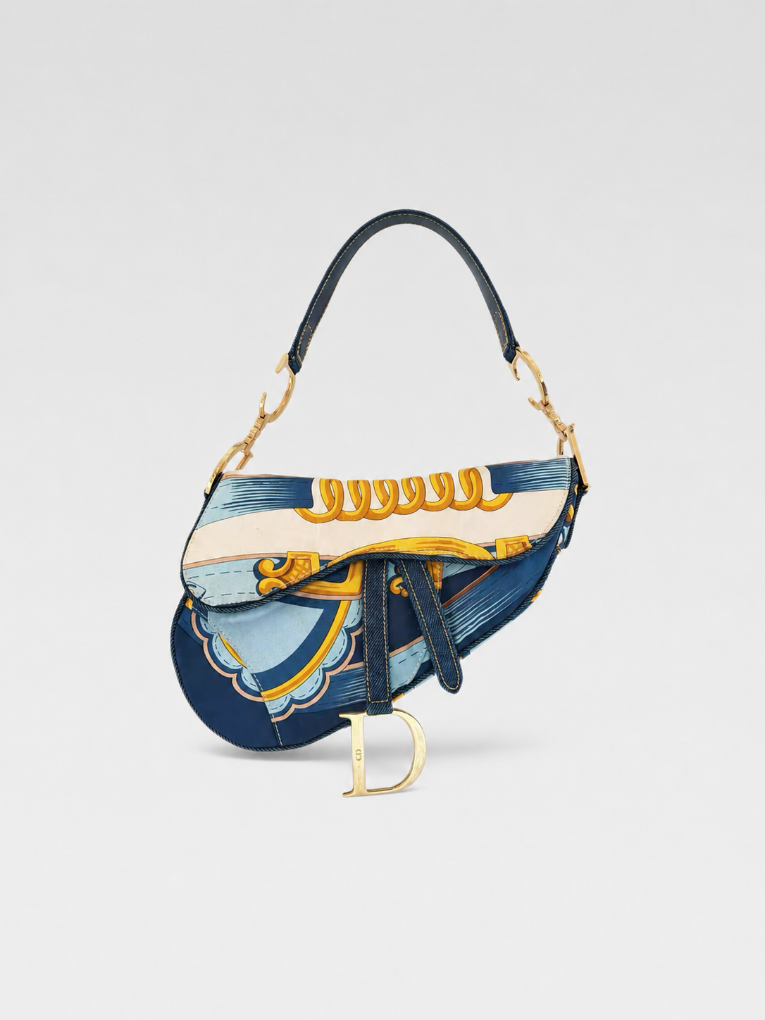 Christian Dior by John Galliano Silk Scarf Saddle Bag – Rare Baroque Print Archive Piece